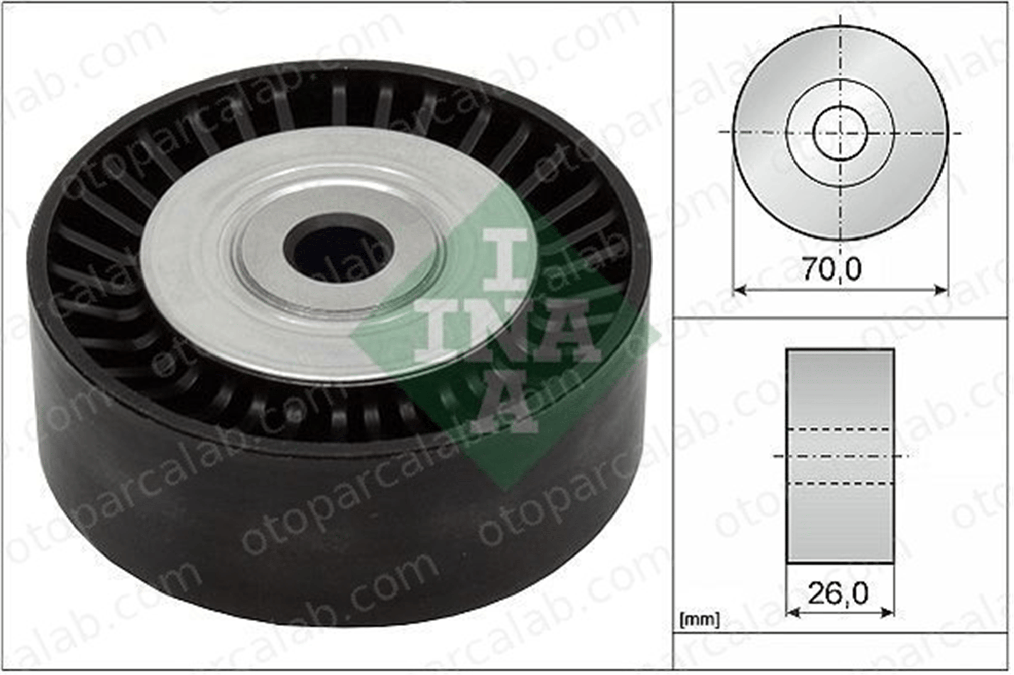 INA 532 0533 10 Vantilatör Kayış Gergi Rulmanı CITROËN JUMPER Panelvan/Van JUMPER Platform şasi 1616897480 1638028680