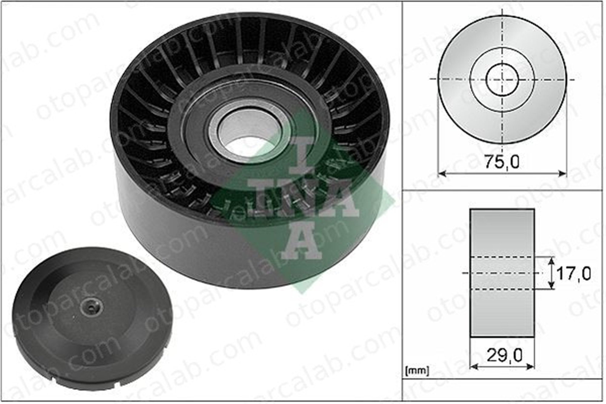 INA 532 0536 10 Vantilatör Kayış Gergi Rulmanı VW CRAFTER 30-35 Minibüs/Otobüs CRAFTER 30-50 Panelvan/Van 76145276 076145276