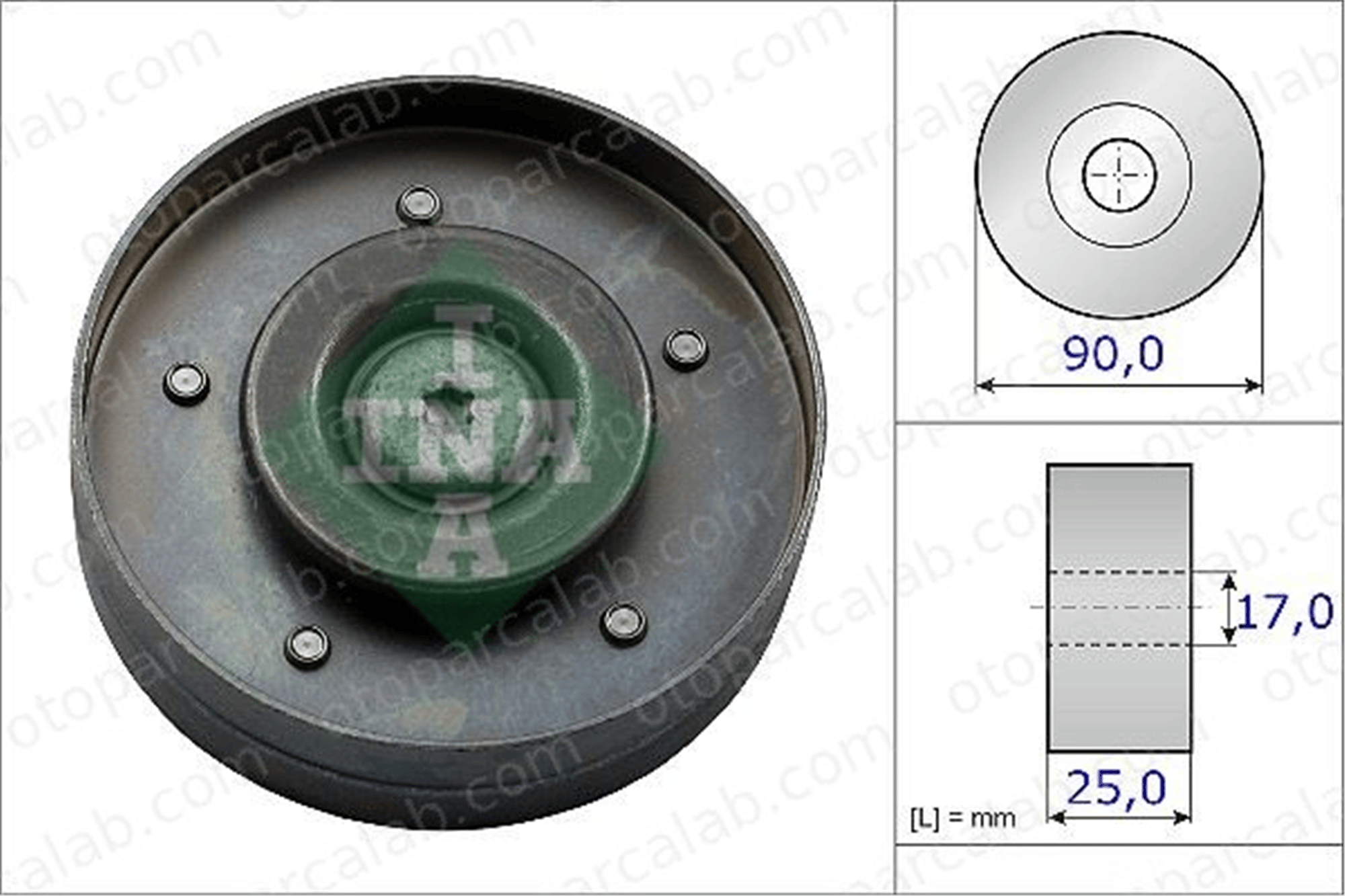 INA 532 0694 10 Vantilatör Kayış Gergi Rulmanı AUDI A4 B8 A4 B8 Avant 6H903341D 06H903341D
