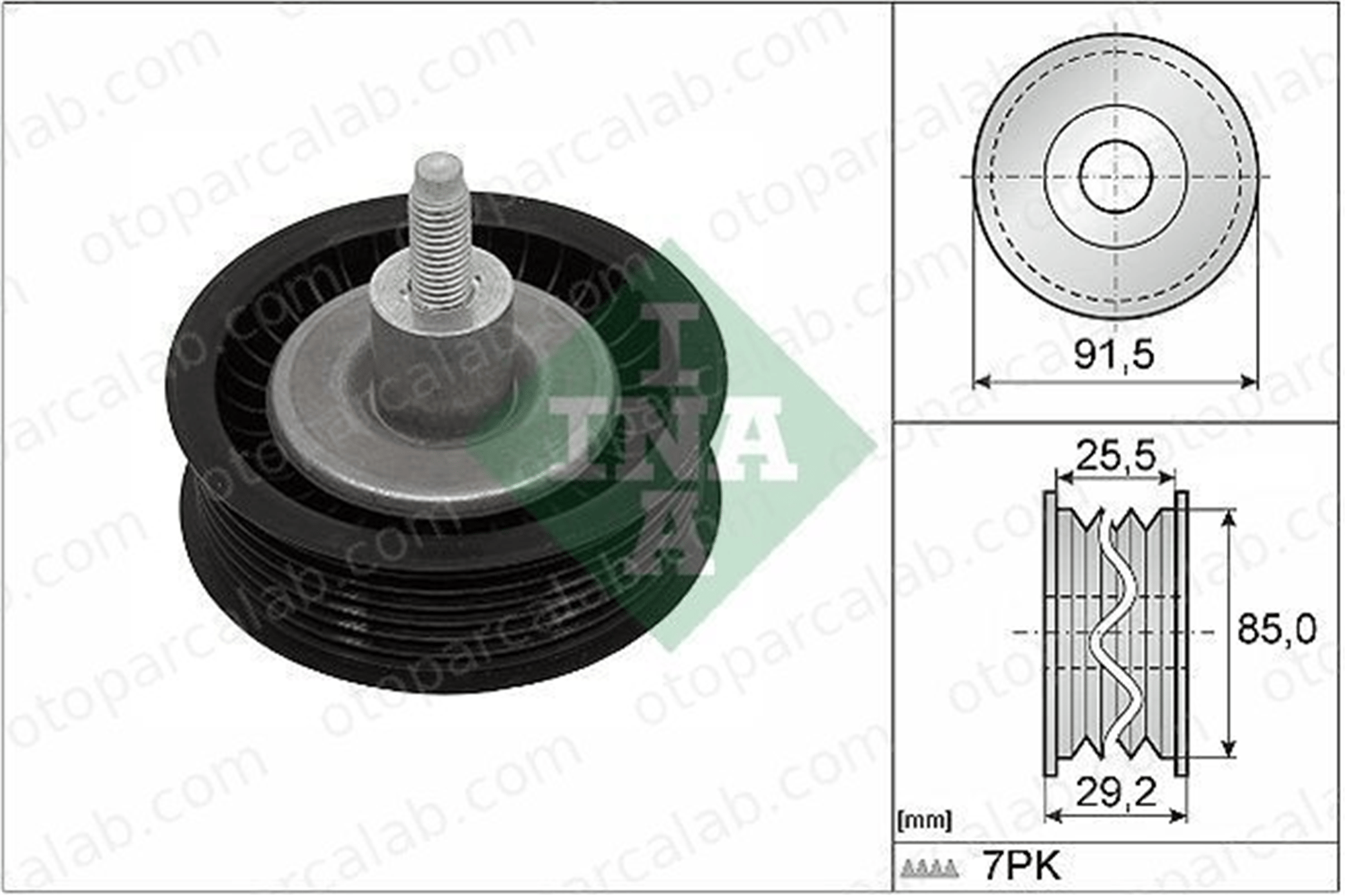 INA 532 0909 10 Vantilatör Kayış Gergi Rulmanı FORD RANGER TRANSIT V363 Panelvan/Van BK3Q6C344BA 1717609