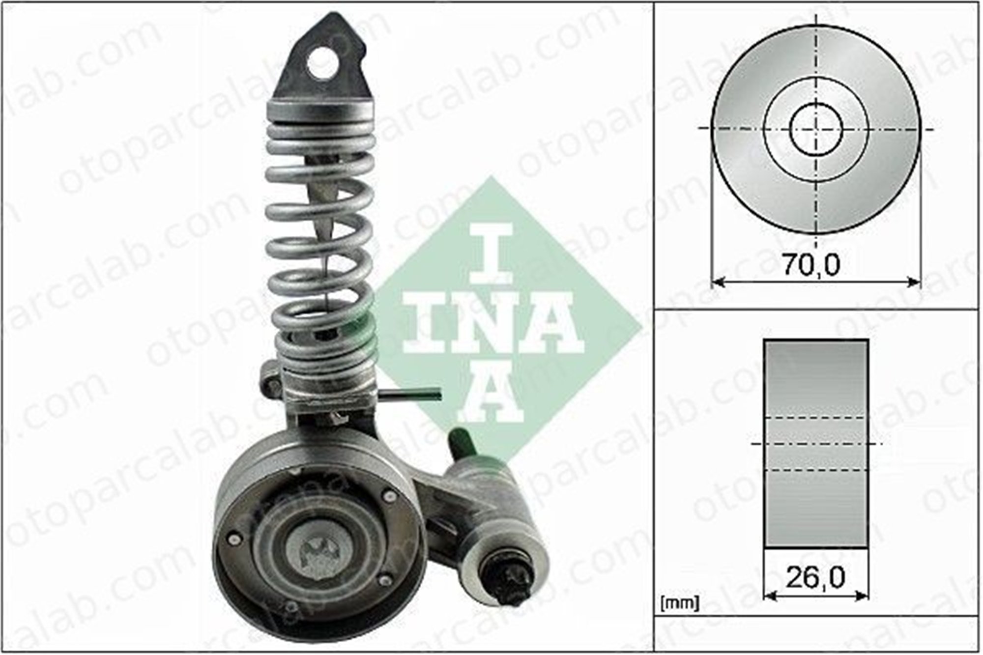 INA 533 0085 30 Vantilatör Kayış Gergi Rulmanı OPEL CORSA D CORSA D Kasa/eğik arka 1340085 1340267