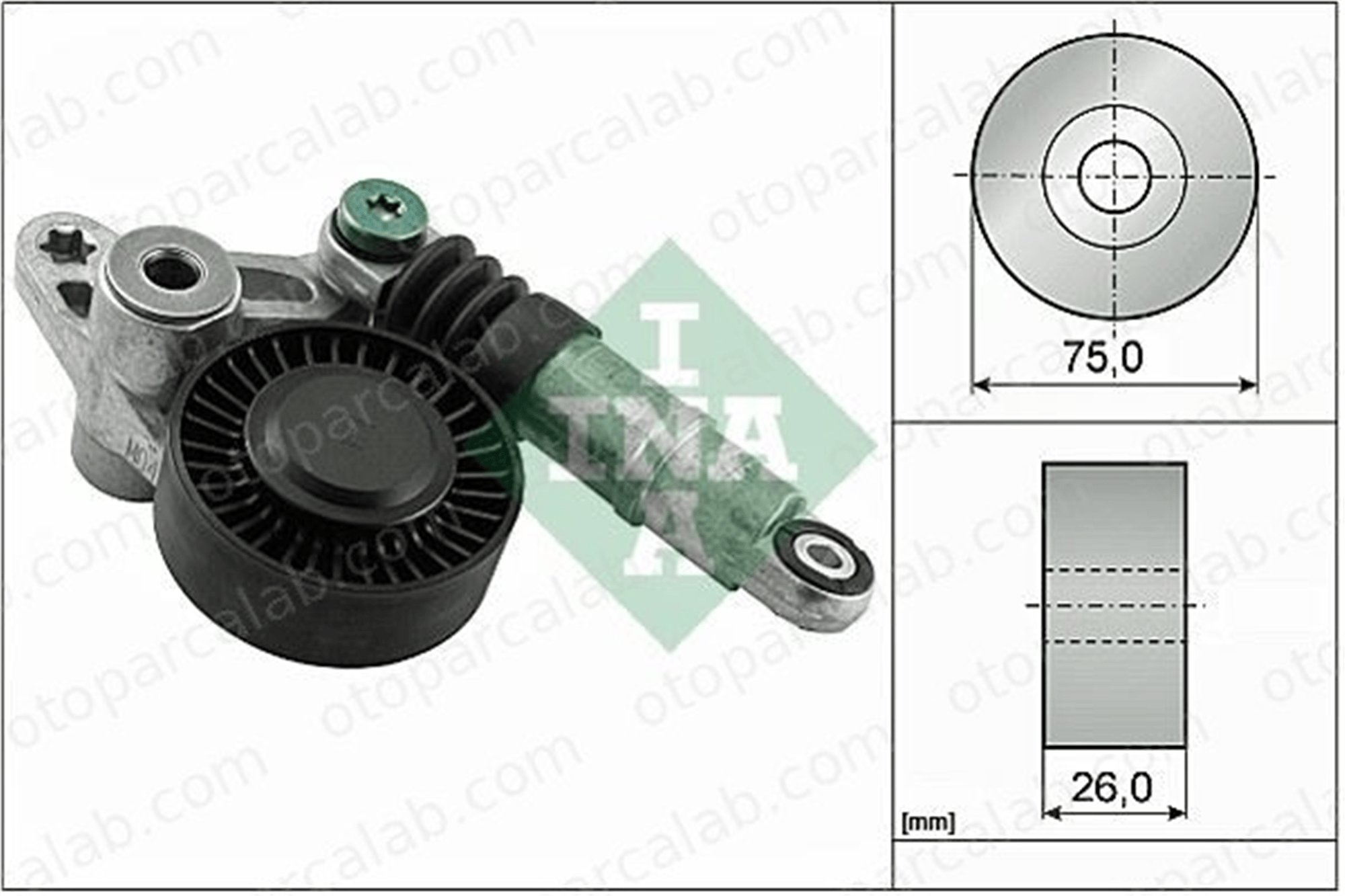INA 534 0098 10 Vantilatör Kayış Gergi Rulmanı AUDI A6 C6 A6 C6 Avant 59145201E 059145201E