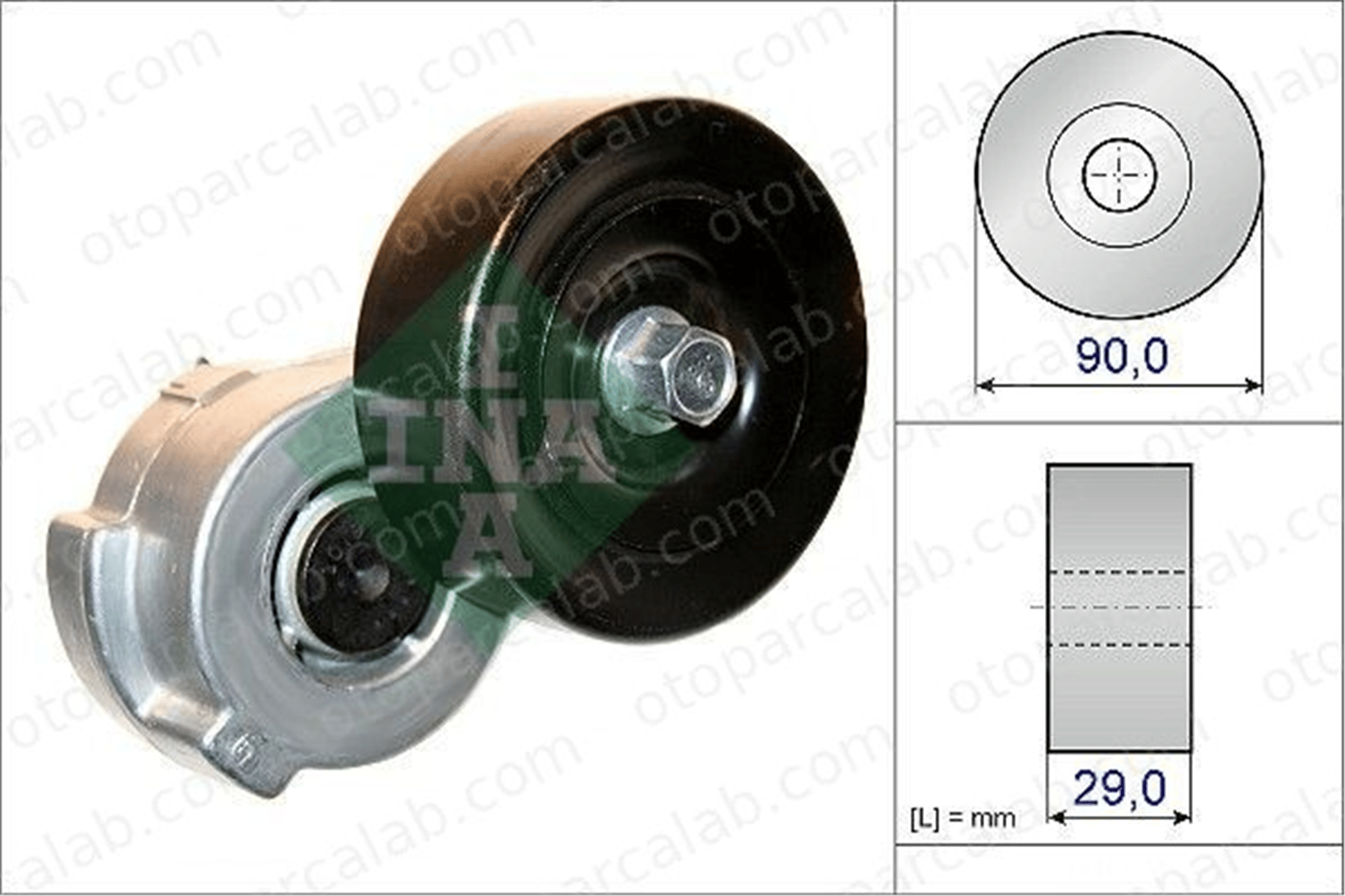 INA 534 0421 10 Vantilatör Kayış Gergi Rulmanı CHRYSLER VOYAGER / GRAND VOYAGER III DODGE CARAVAN 4612894AE 04612894AE