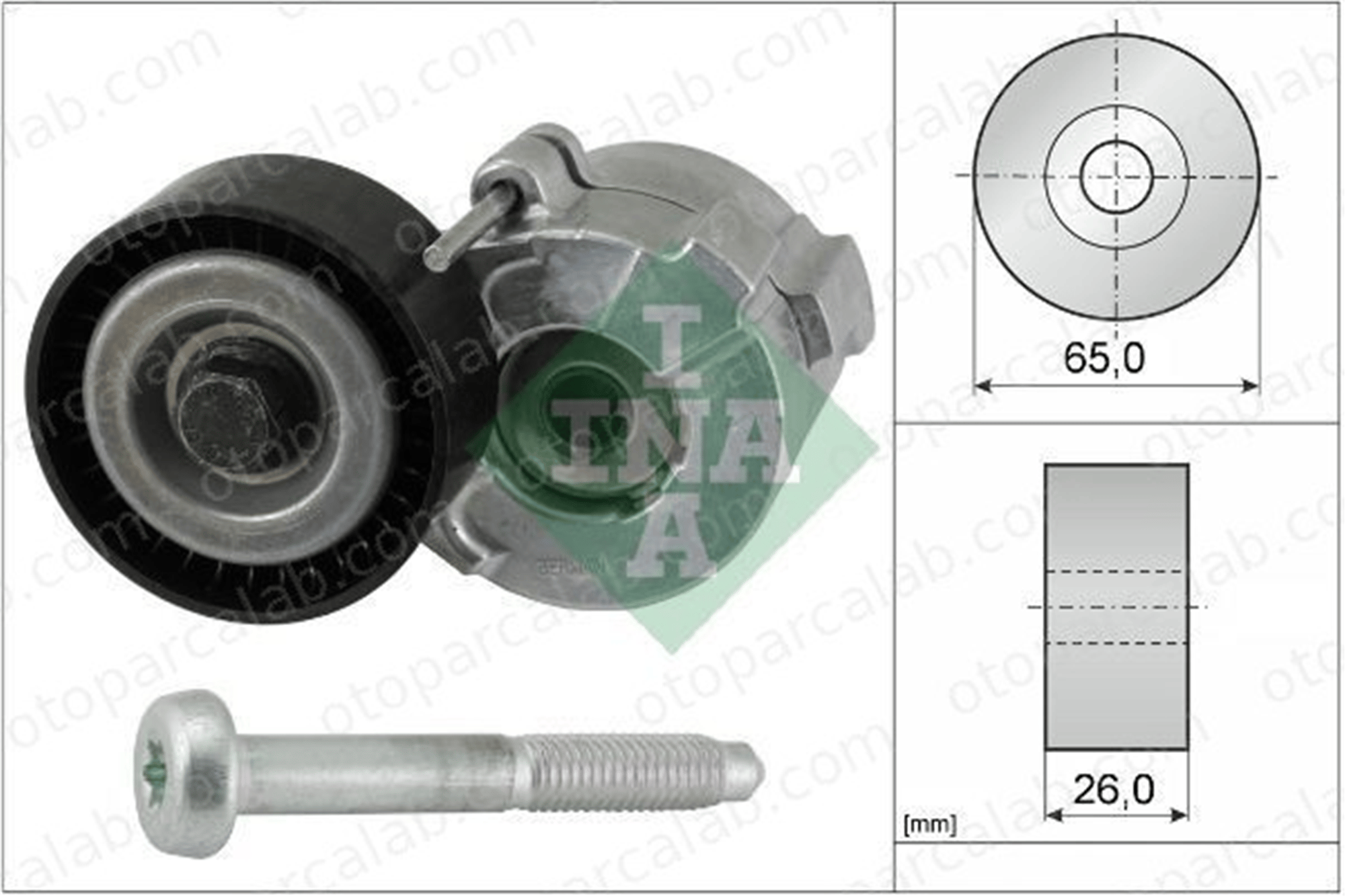 INA 534 0610 10 Vantilatör Kayış Gergi Rulmanı ALFA ROMEO GIULIETTA 159 51773551 6340557