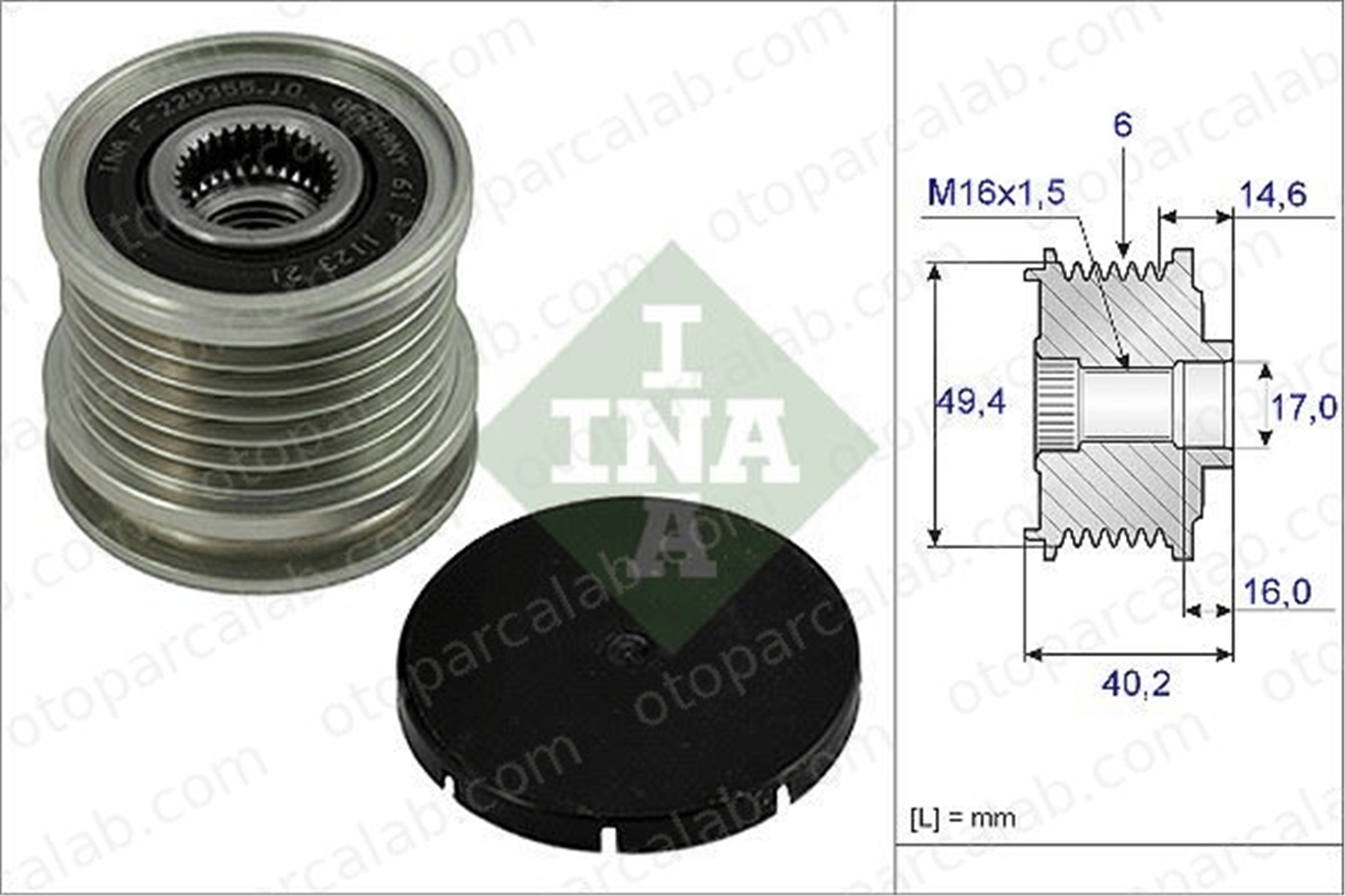 INA 535 0001 10 Alternatör Kasnağı VW GOLF III GOLF III Variant 28903119P 028903119P