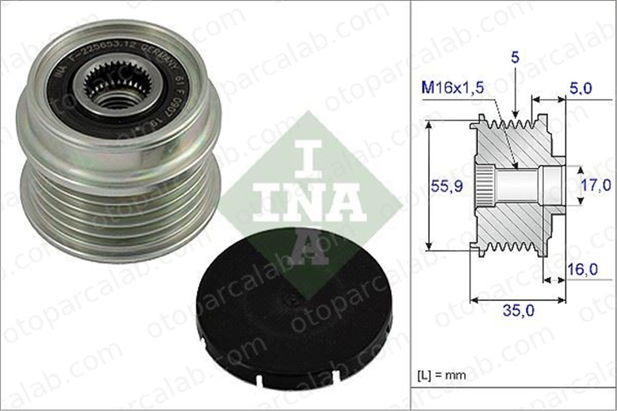 INA 535 0004 10 Alternatör Kasnağı AUDI A4 B5 A4 B5 Avant 28903119T 028903119T