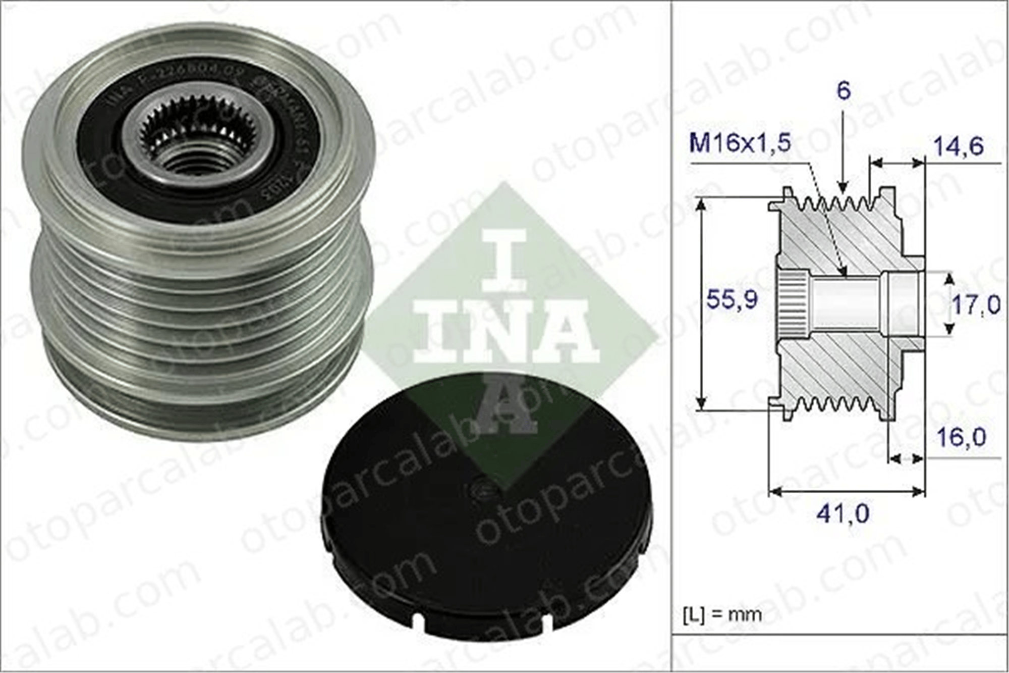 INA 535 0010 10 Alternatör Kasnağı VW GOLF IV Variant SKODA OCTAVIA I Combi 38903119 038903119