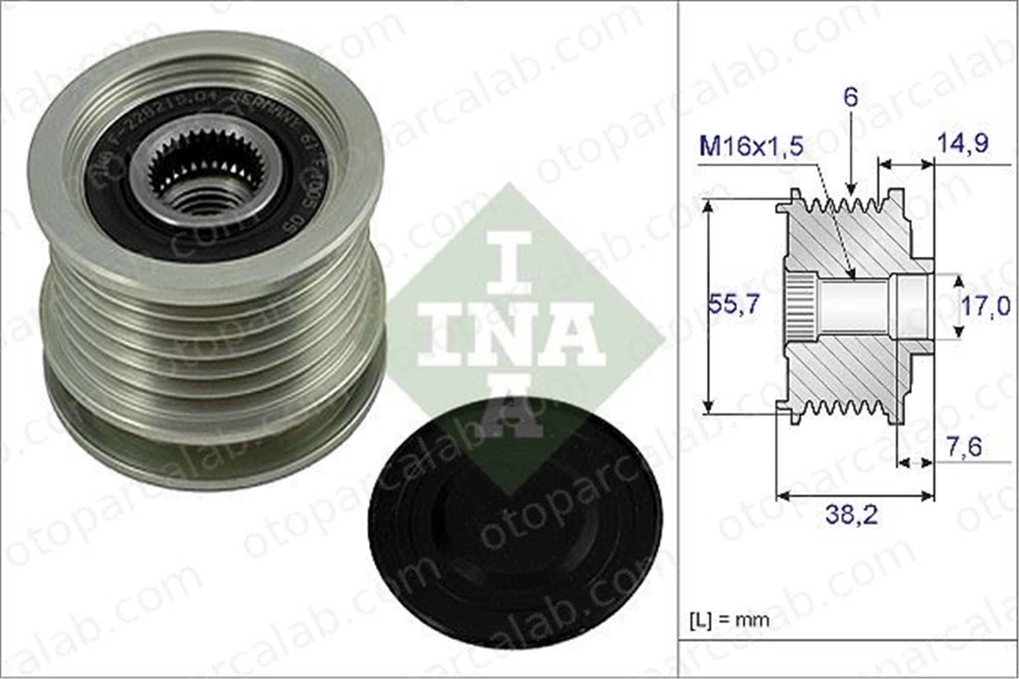 INA 535 0013 10 Alternatör Kasnağı MERCEDES-BENZ T1 Minibüs/Otobüs T1 Panelvan/Van A6041500360 101500102