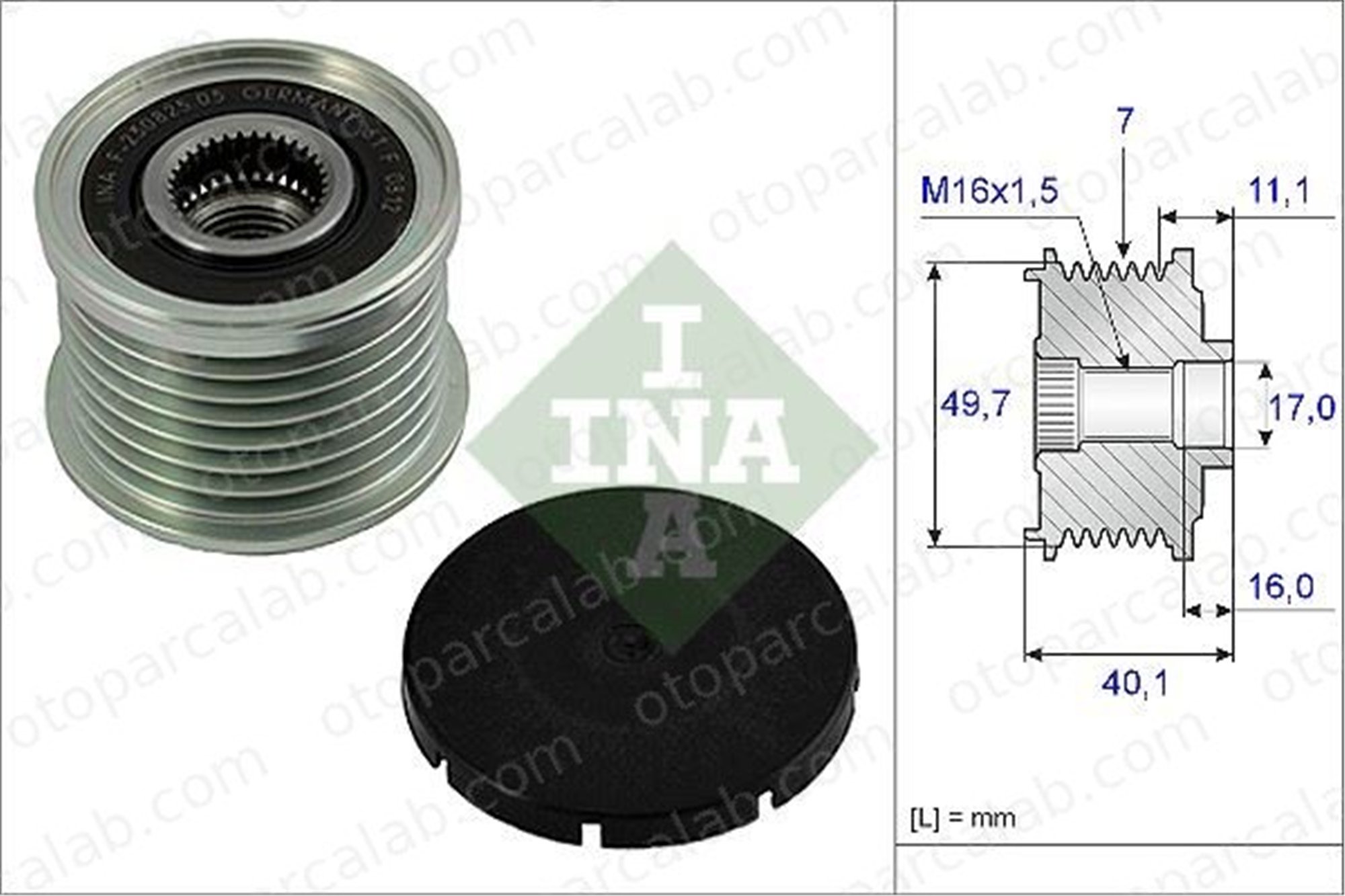 INA 535 0021 10 Alternatör Kasnağı MERCEDES-BENZ S-SERISI E-SERISI A6281550015 1501950