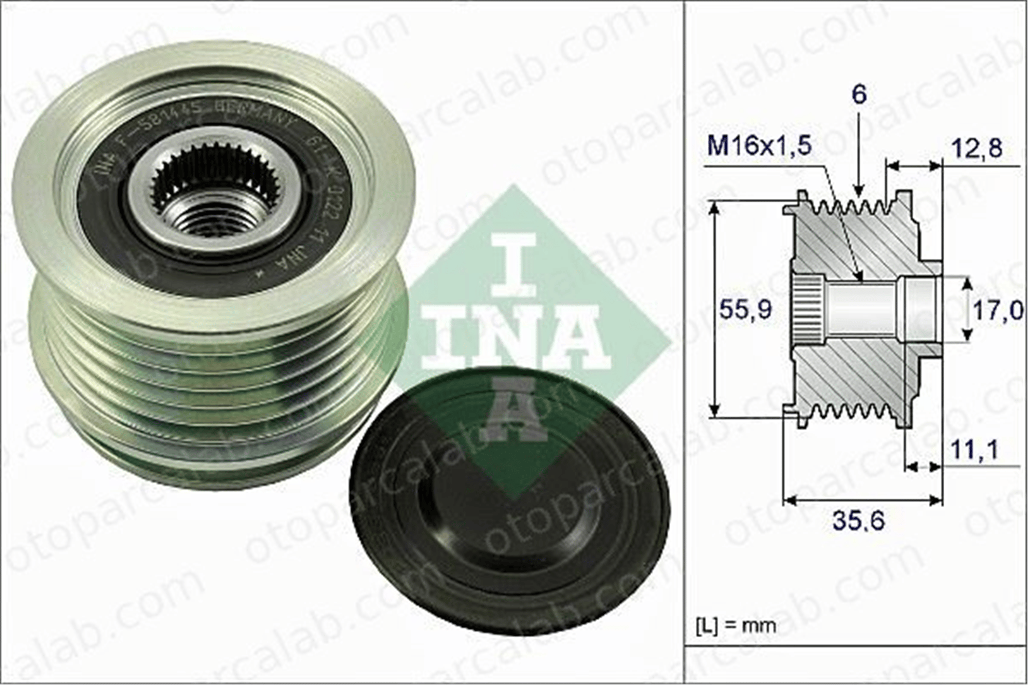 INA 535 0041 10 Alternatör Kasnağı AUDI A4 B6 A4 B7 6B903119B 06B903119B
