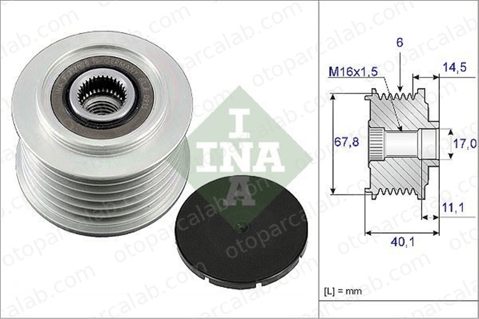 INA 535 0052 10 Alternatör Kasnağı VOLVO V70 II S60 I 74903119E 074903119E