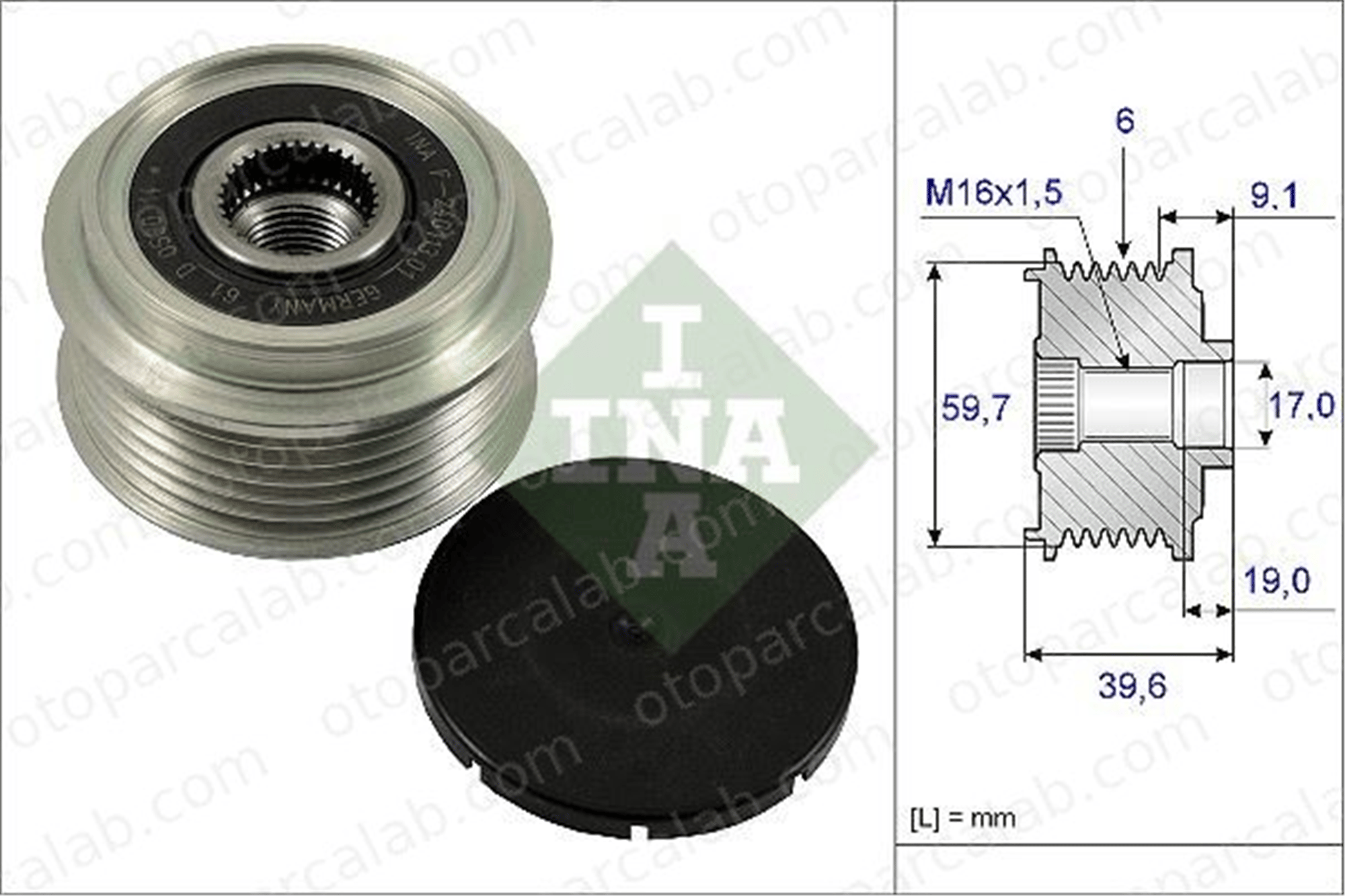 INA 535 0065 10 Alternatör Kasnağı OPEL ASTRA H ASTRA H GTC 6204287 93175799
