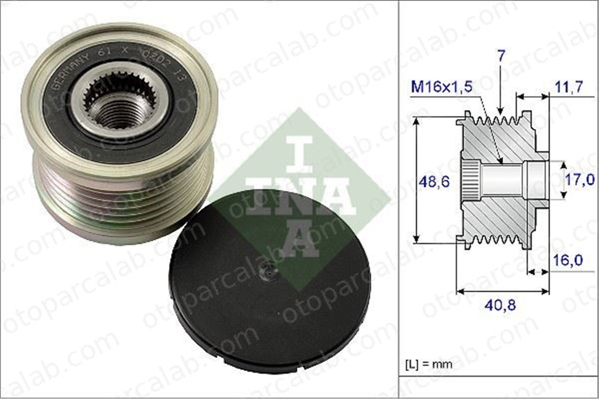INA 535 0080 10 Alternatör Kasnağı OPEL MOVANO B Panelvan/Van MOVANO B Platform şasi 8200489514 231000091R