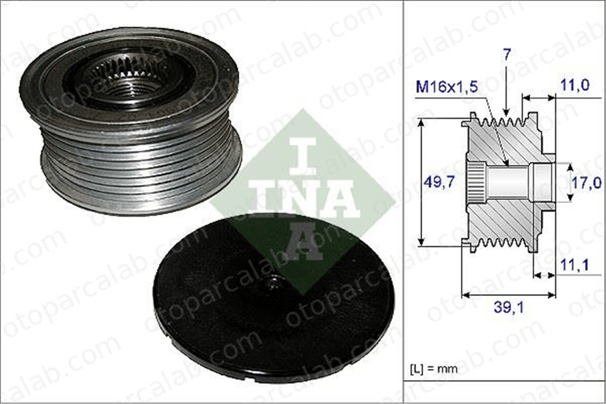 INA 535 0084 10 Alternatör Kasnağı MERCEDES-BENZ E-SERISI E-SERISI T-Model A6421500860 131546402