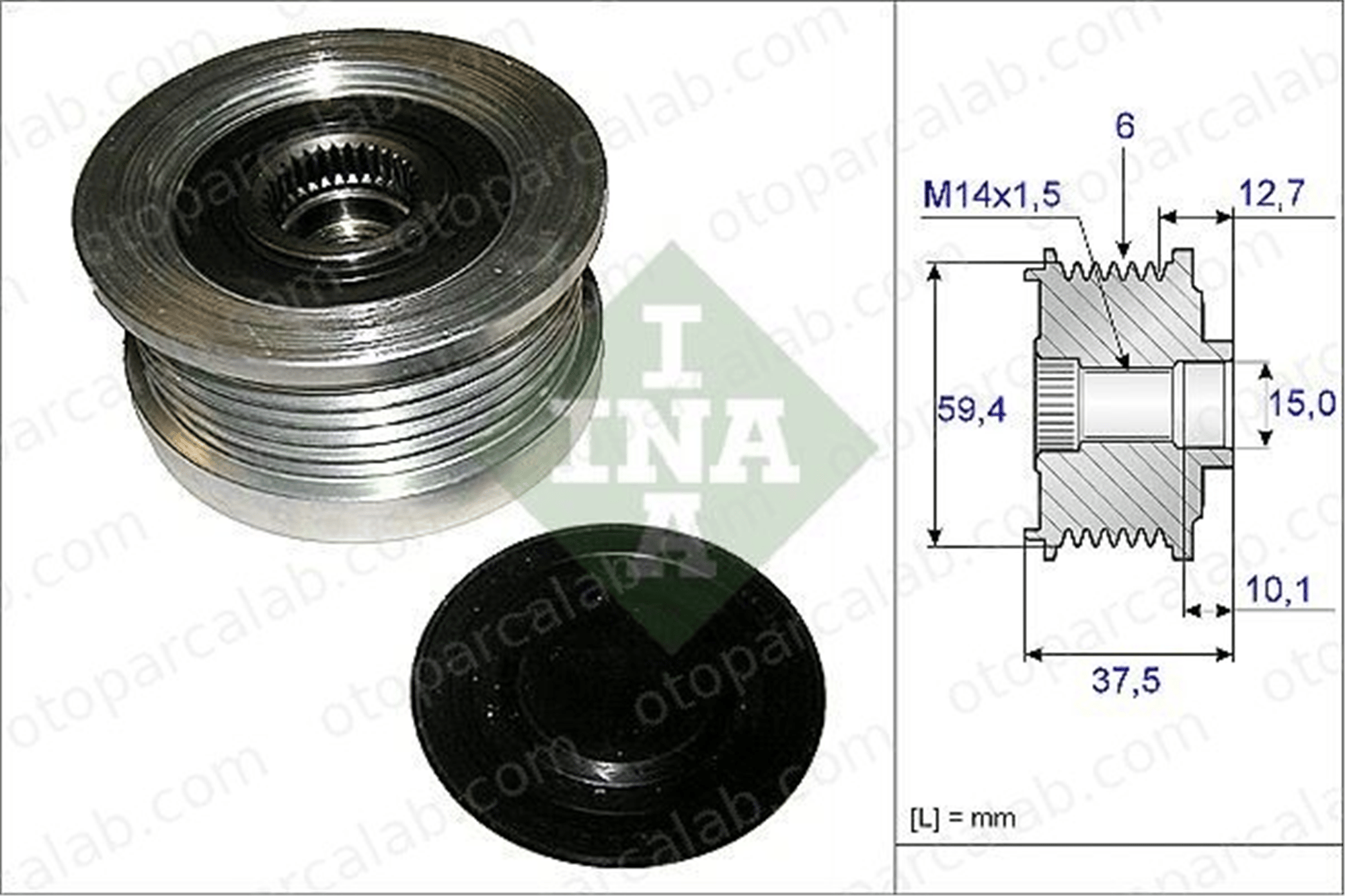 INA 535 0110 10 Alternatör Kasnağı HYUNDAI GETZ MATRIX 3732227501 3730027502