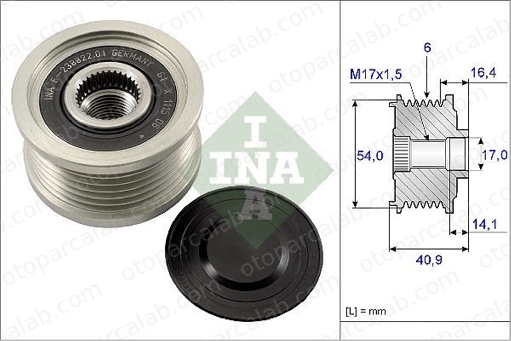 INA 535 0112 10 Alternatör Kasnağı FIAT BRAVO II STILO Multi Wagon 77364725 51727338
