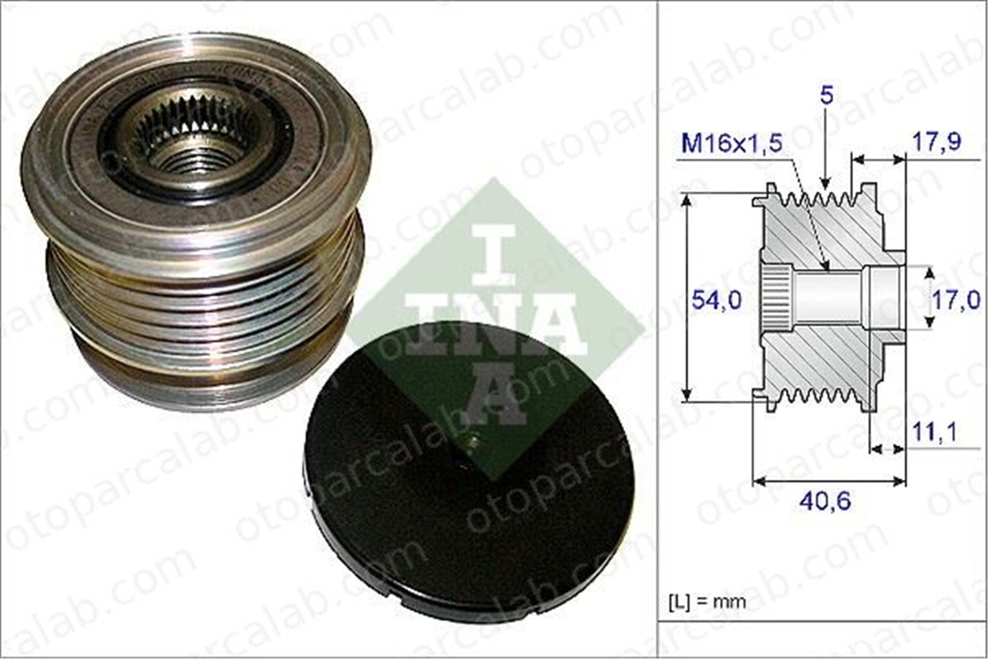 INA 535 0121 10 Alternatör Kasnağı VOLVO V70 III S80 II 6G9N10300JD 1379701