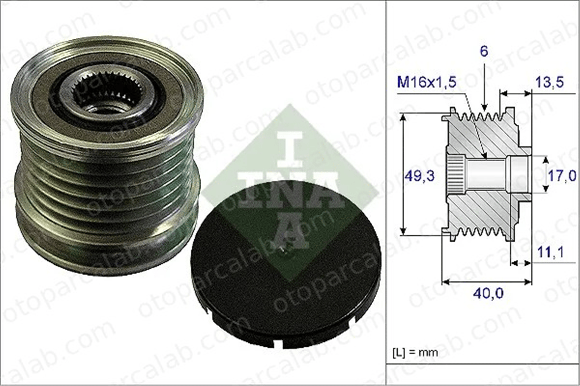 INA 535 0166 10 Alternatör Kasnağı MINI MINI MINI COUNTRYMAN 12317576982 12317553009