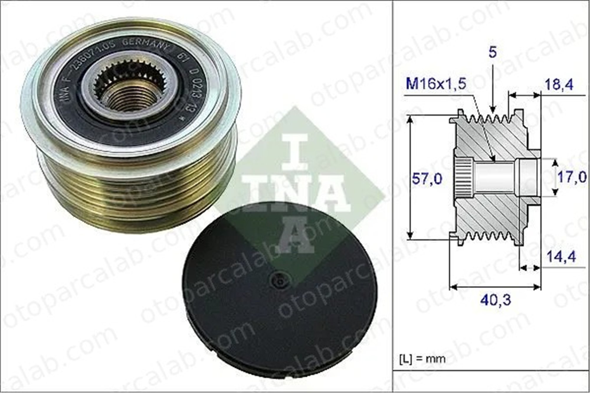 INA 535 0187 10 Alternatör Kasnağı HYUNDAI i30 i30 Station wagon 373222A100 373002A000