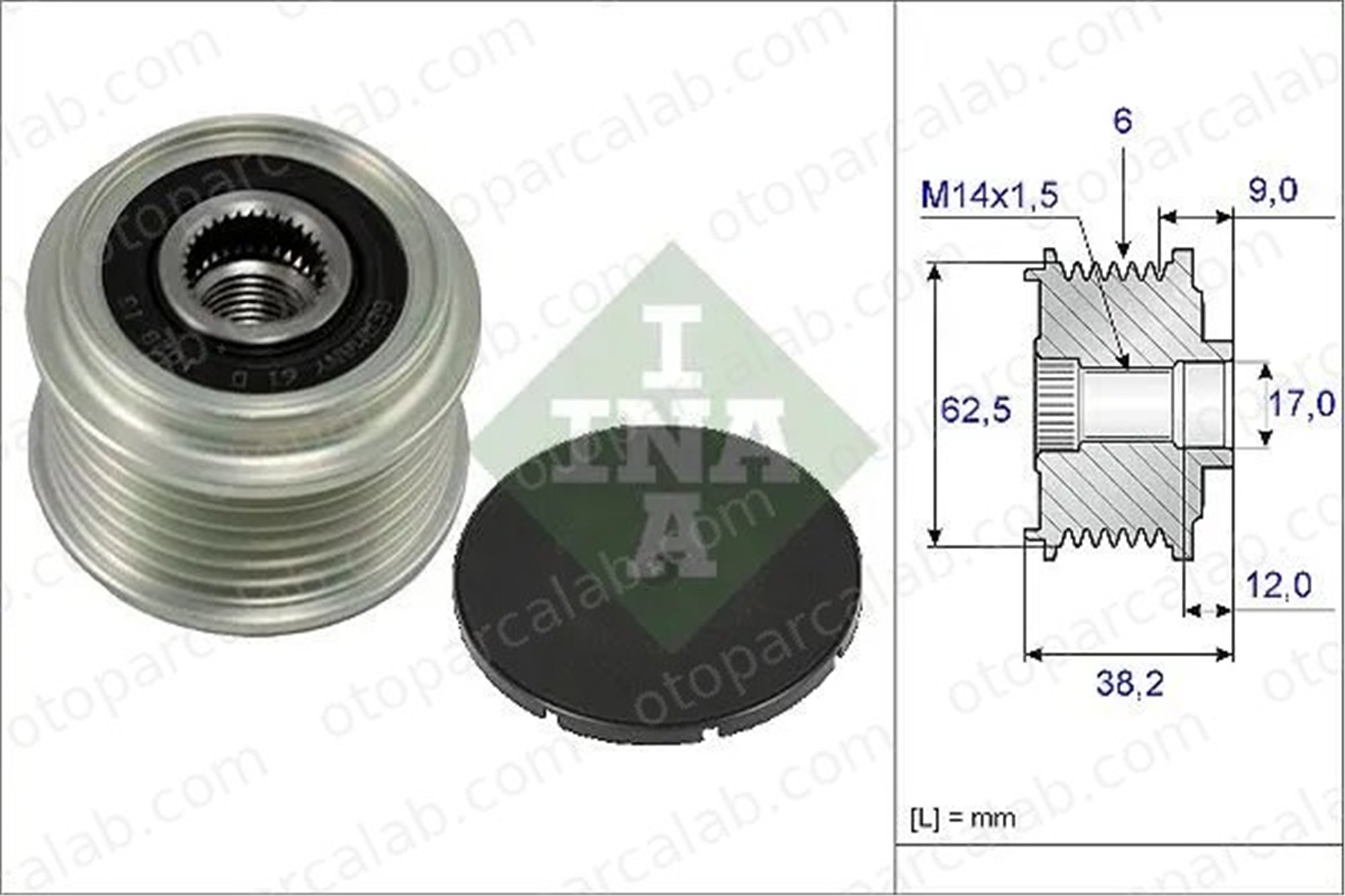 INA 535 0219 10 Alternatör Kasnağı TOYOTA COROLLA Sedan HYUNDAI SONATA V 2741533050 3730025301