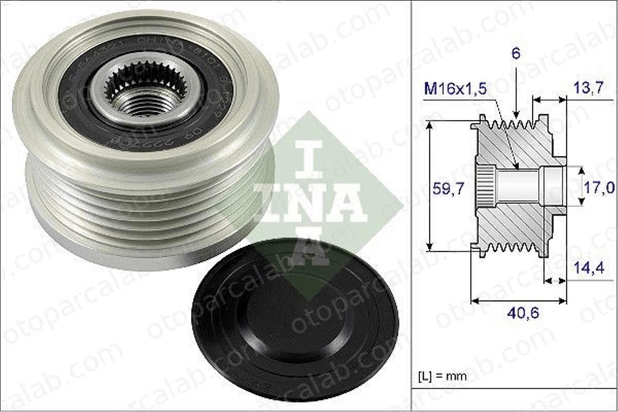 INA 535 0228 10 Alternatör Kasnağı OPEL ASTRA J Sports Tourer ASTRA J 1202118 13500187