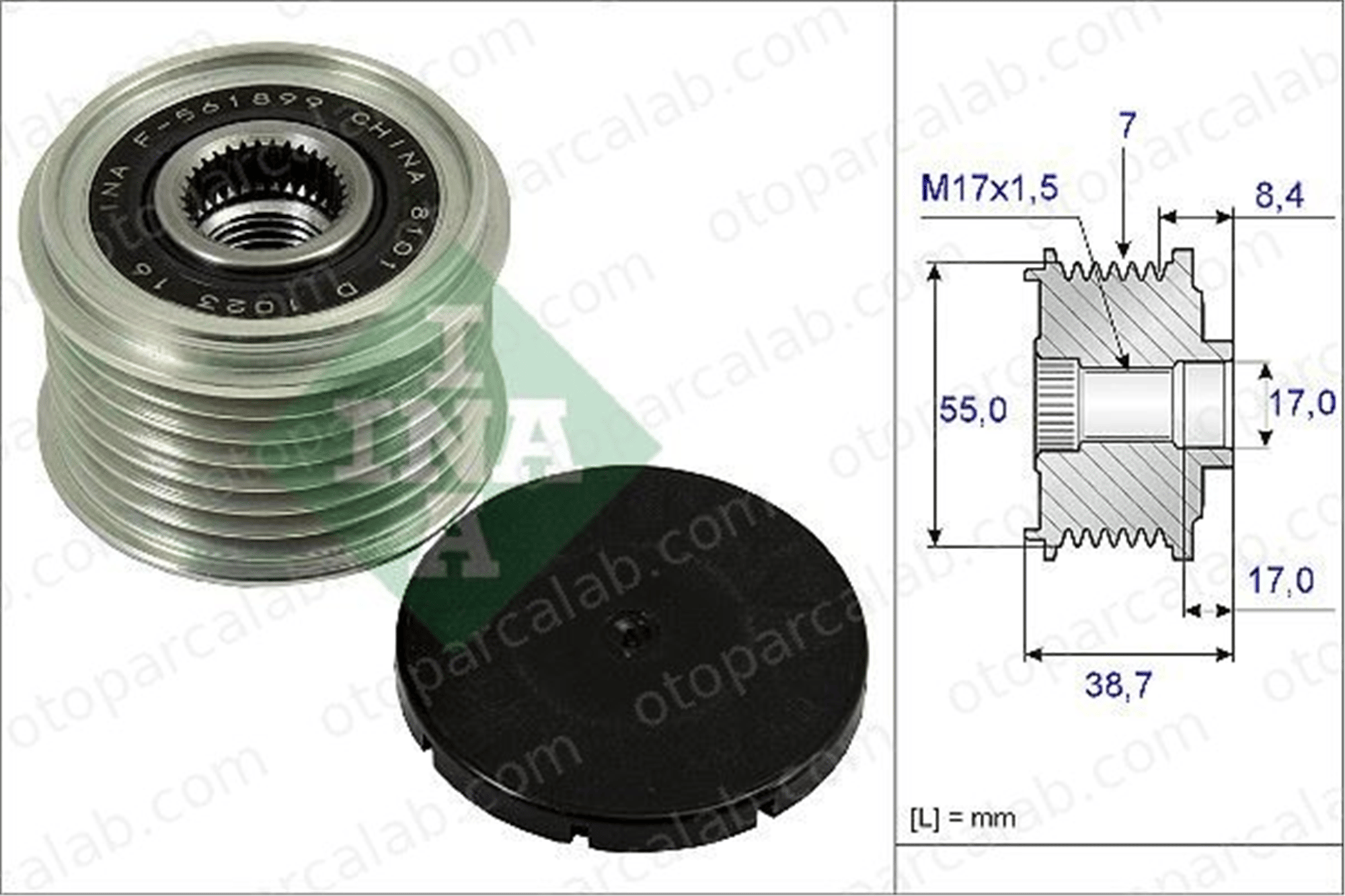 INA 535 0239 10 Alternatör Kasnağı MERCEDES-BENZ X-SERISI NISSAN NP300 NAVARA Pick-up 231001BN1A A4709060500
