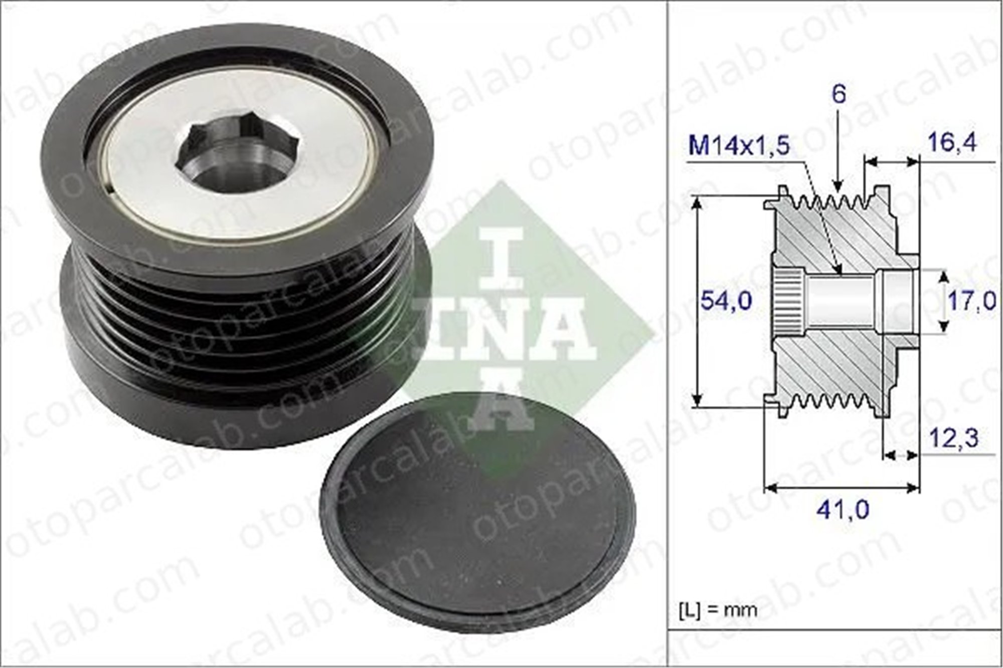 INA 535 0259 10 Alternatör Kasnağı ALFA ROMEO GIULIETTA JEEP CHEROKEE 55244937 68254601AA