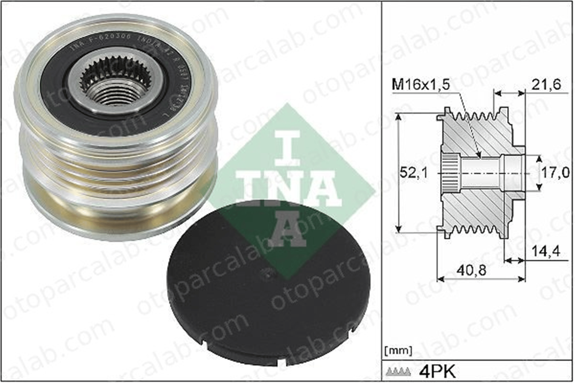 INA 535 0345 10 Alternatör Kasnağı NISSAN MICRA V RENAULT CLIO V 231000387R 231005FF0A