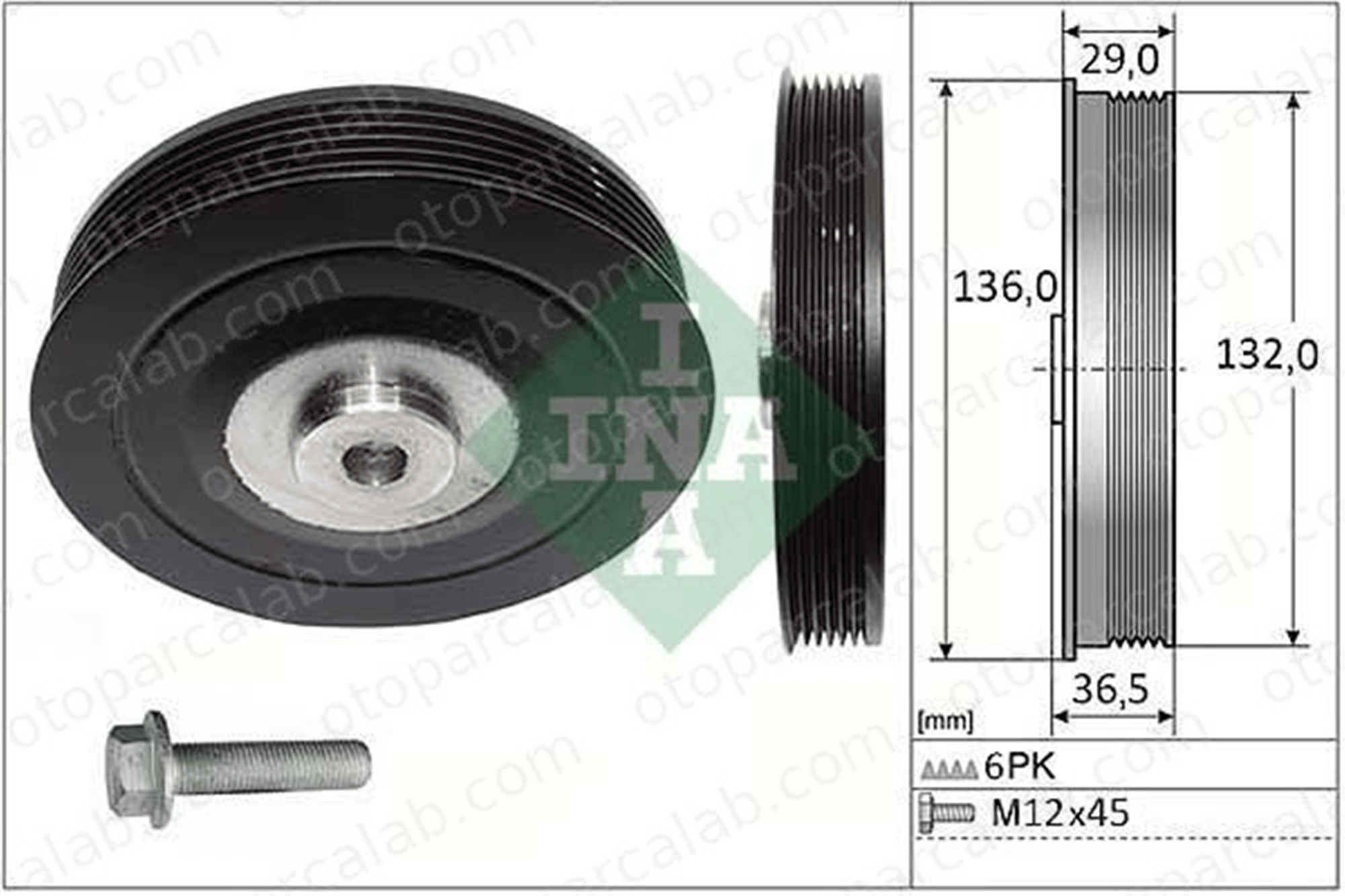 INA 544 0007 20 Krank Kasnak RENAULT 19 II Chamade KANGOO 7700112999 7700724249