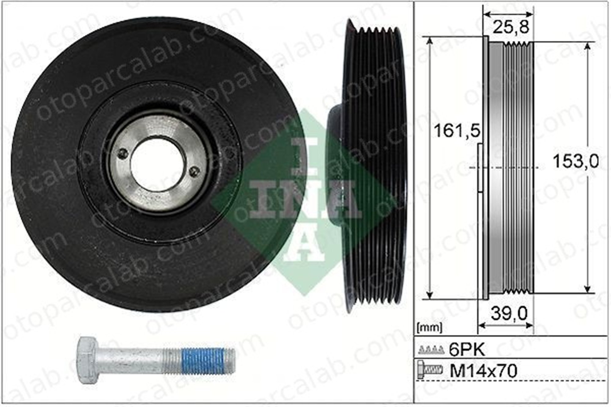 INA 544 0039 20 Krank Kasnak CITROËN BERLINGO / BERLINGO FIRST Kasa/büyük limuzin C5 I 515T8 515L9