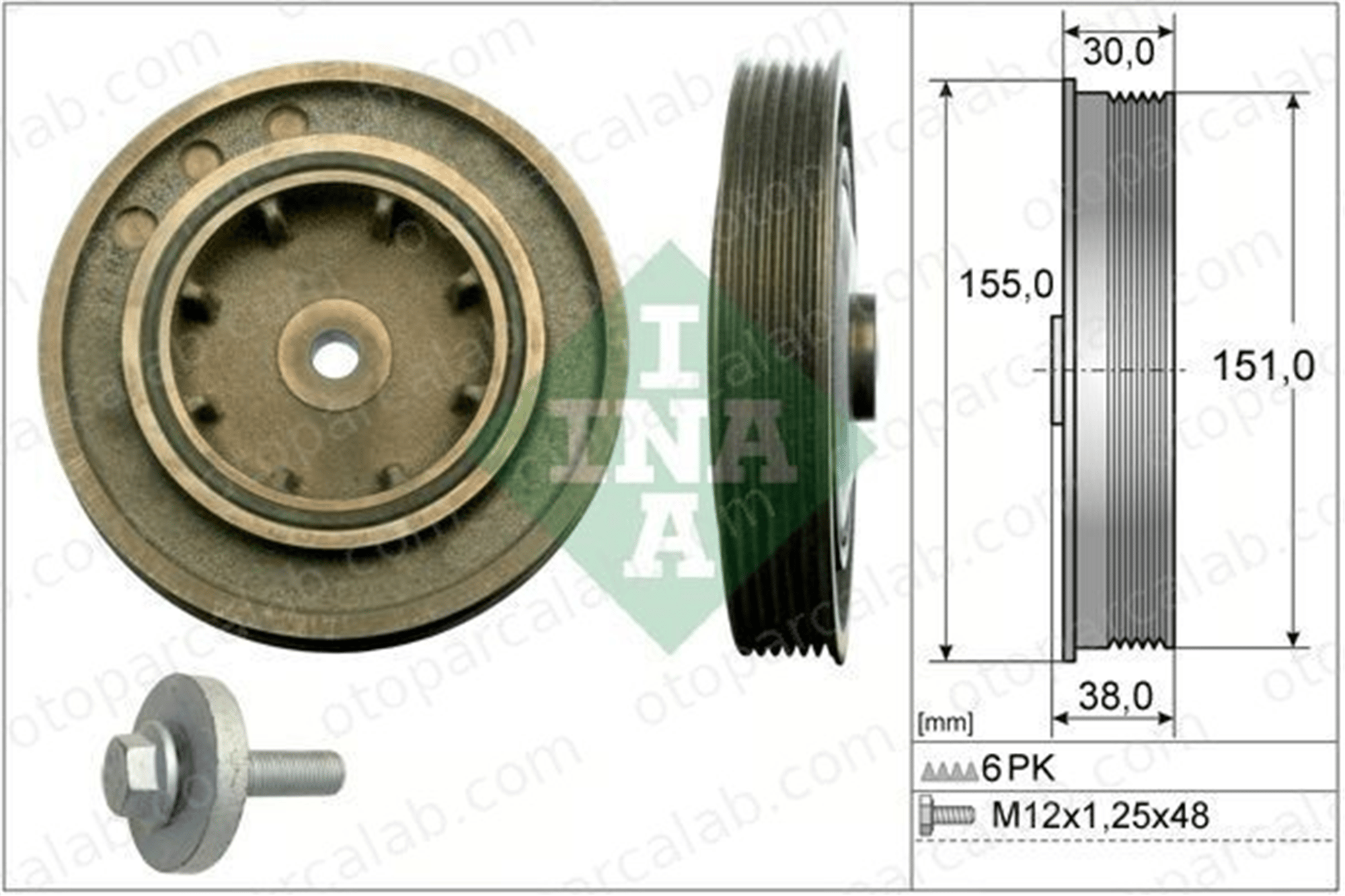 INA 544 0101 20 Krank Kasnak RENAULT LAGUNA II LAGUNA II Grandtour 8200386446 7700113776
