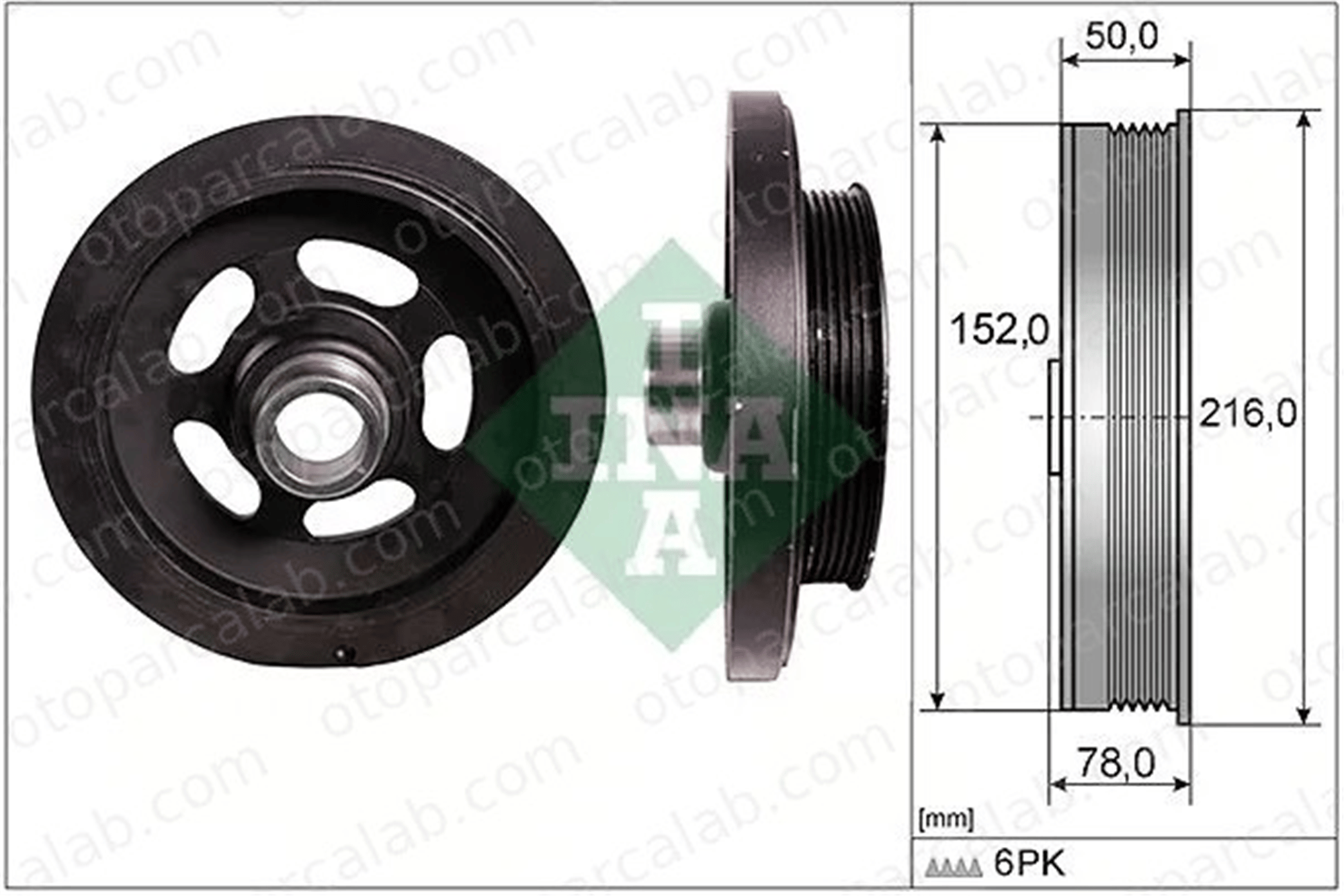 INA 544 0111 10 Krank Kasnak MERCEDES-BENZ E-SERISI C-SERISI A6110301703 6110300303