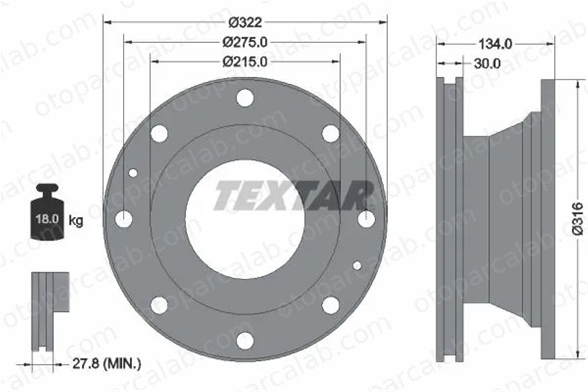 IVECO ORJINAL 7182682 Fren Disk Ayna Ön Sağ ve Sol IVECO EUROFIRE II 7182682 1907526