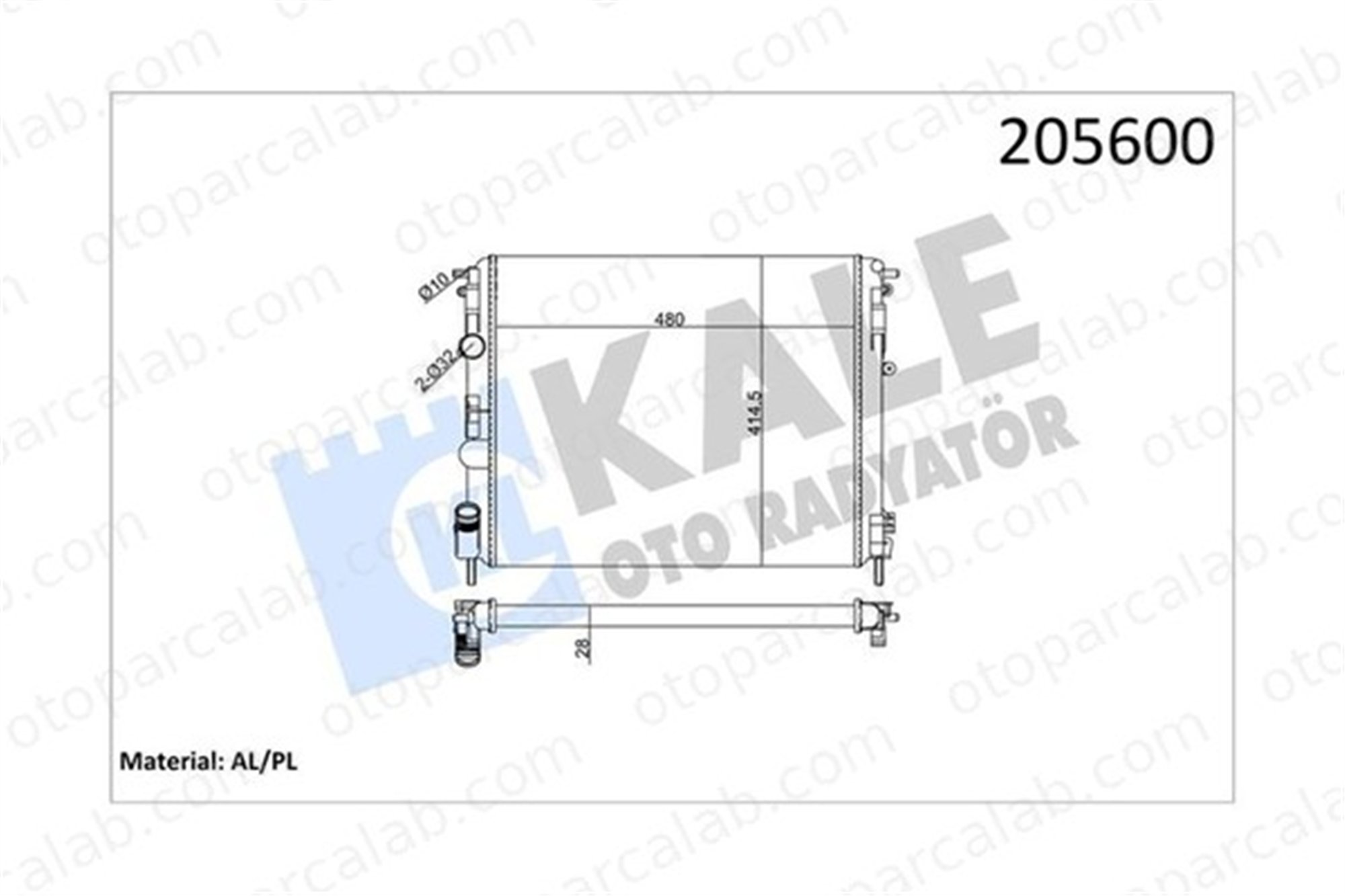 KALE 0528292AL Su Radyatörü RENAULT KANGOO KANGOO Express 528292AL 7700428082