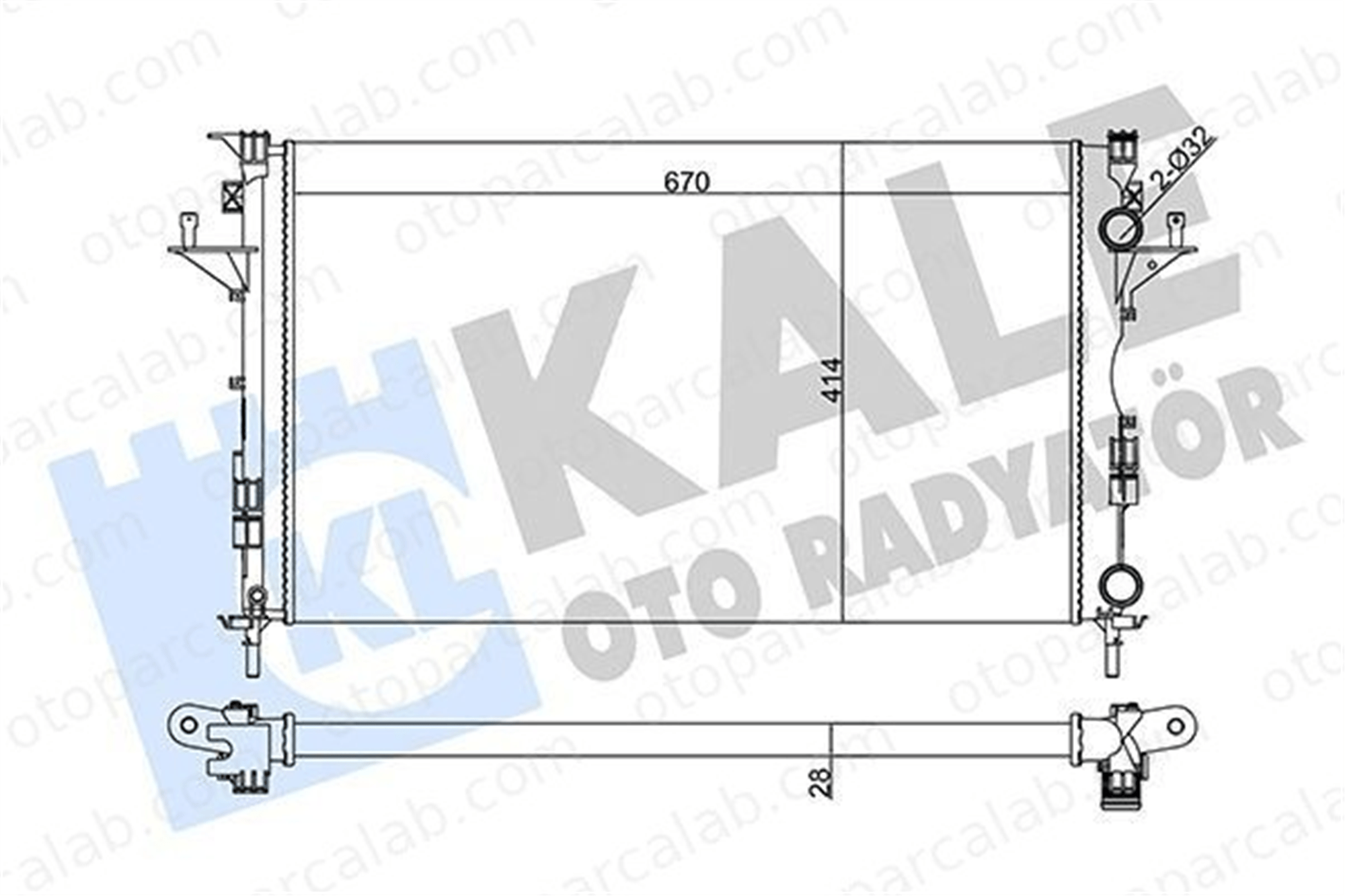 KALE 0529302AL Su Radyatörü RENAULT LAGUNA II Grandtour LAGUNA II 529302AL 7711134656