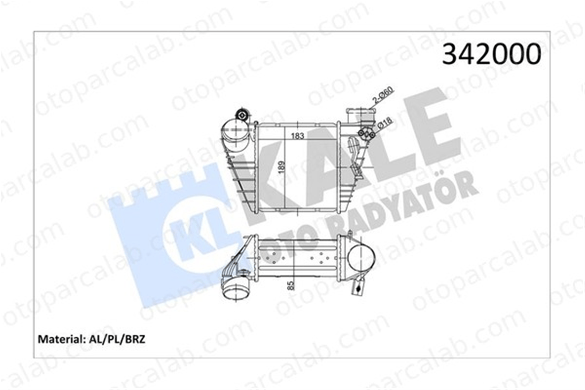 KALE 342000 Turbo Radyatörü VW BORA I GOLF IV 1J0145805B 1J0145805D