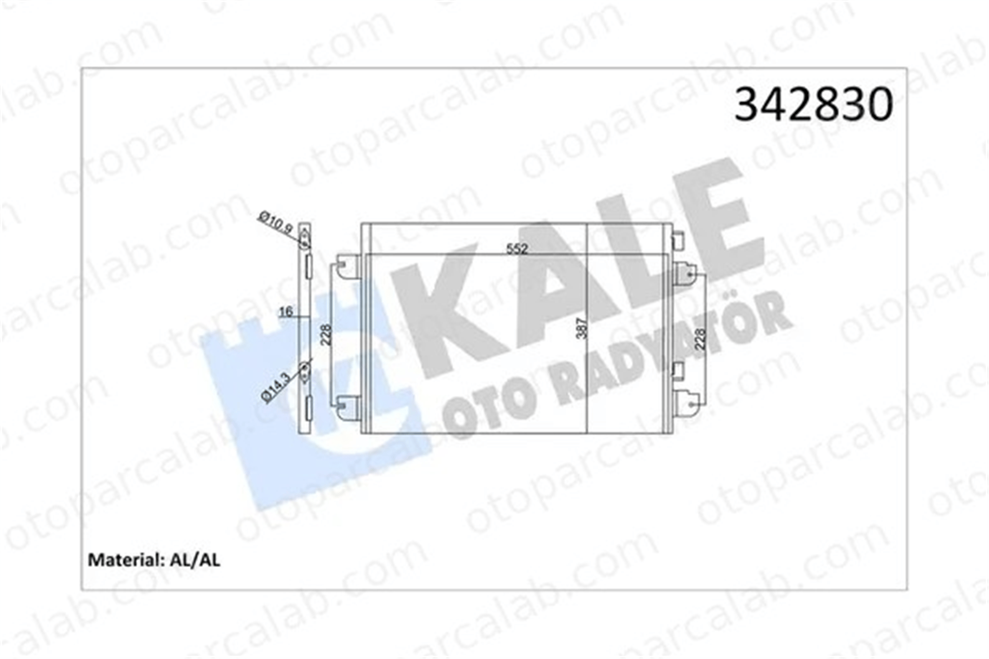 KALE 342830 Klima Radyatörü RENAULT SCÉNIC I MPV MEGANE I Classic 8200182361 8200191738