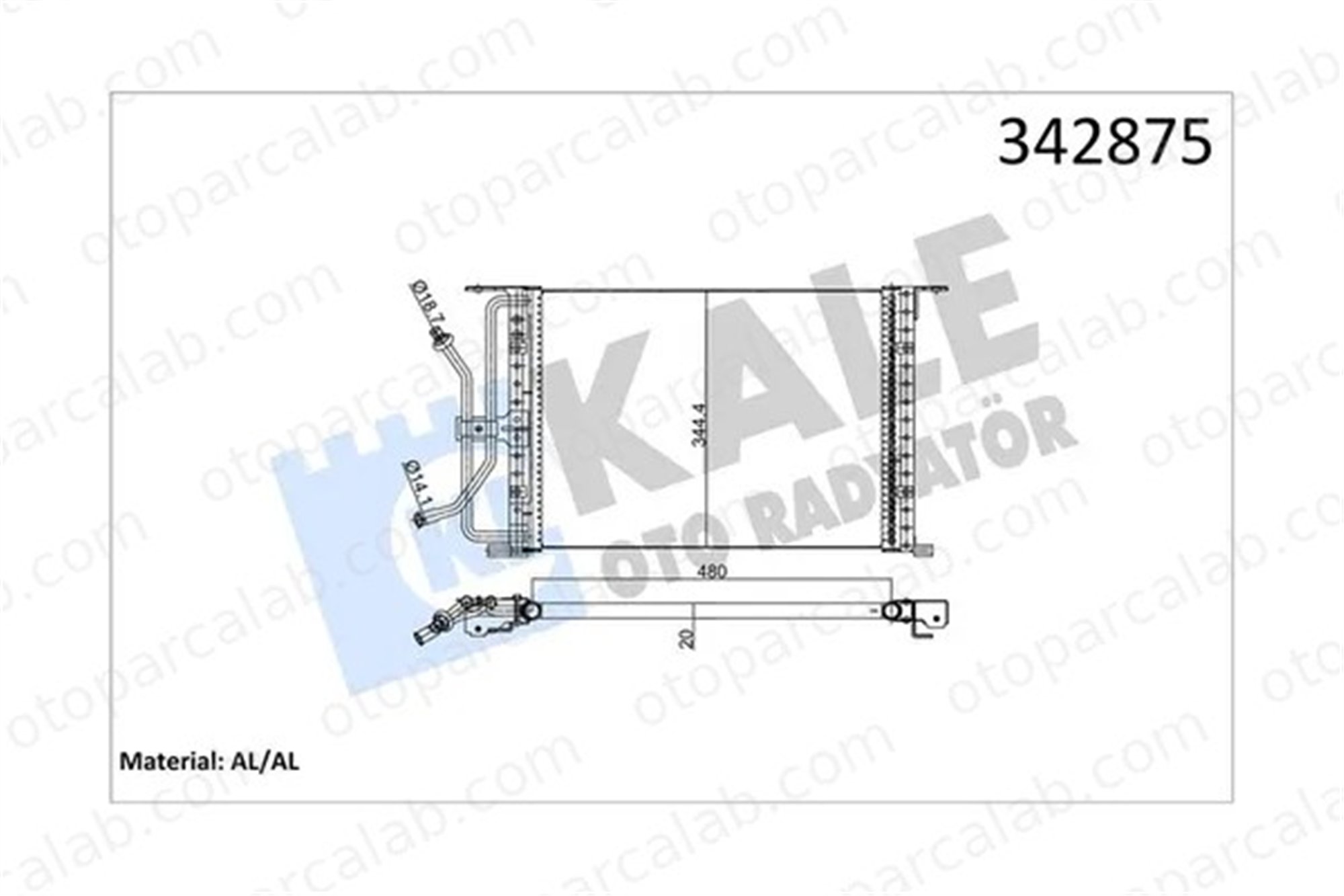 KALE 342875 Klima Radyatörü FORD FIESTA IV FIESTA Kasa/büyük limuzin 1004001 1033452