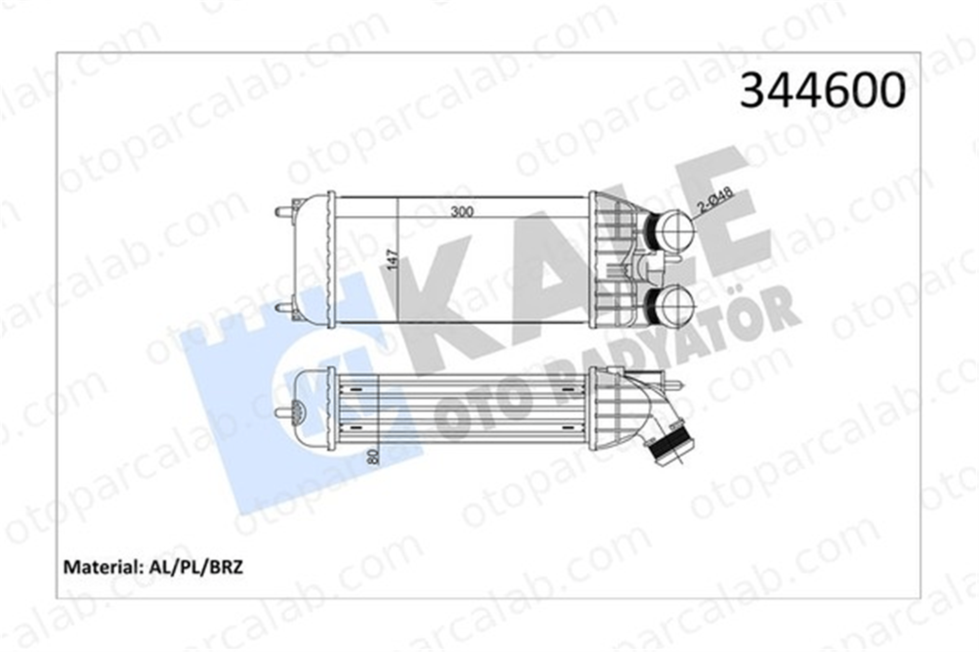 KALE 344600 Turbo Radyatörü PEUGEOT 2008 I 208 I 384N8 0384N8