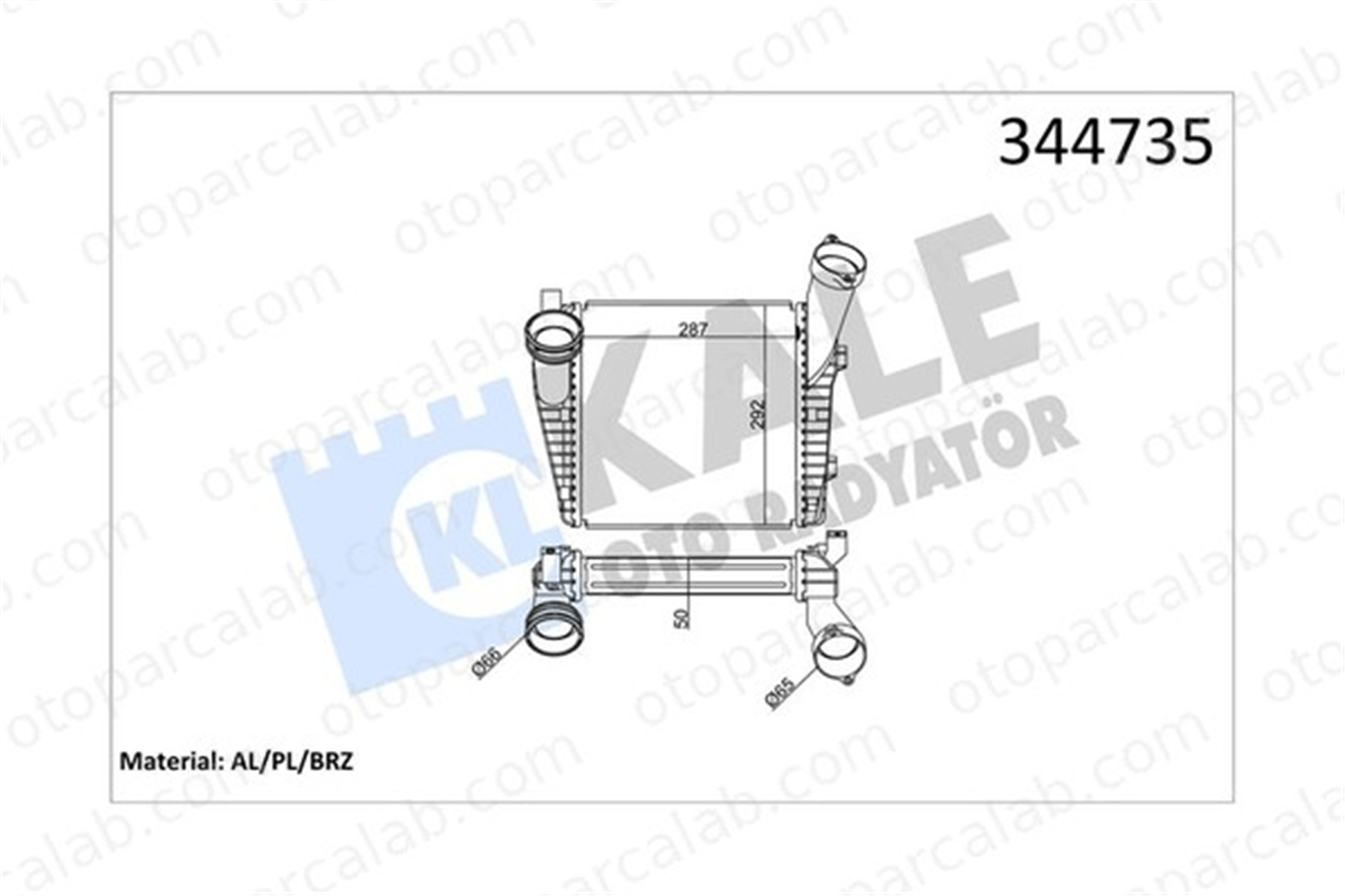 KALE 344735 Turbo Radyatörü PORSCHE CAYENNE VW TOUAREG 7L0145804A 7L0145804
