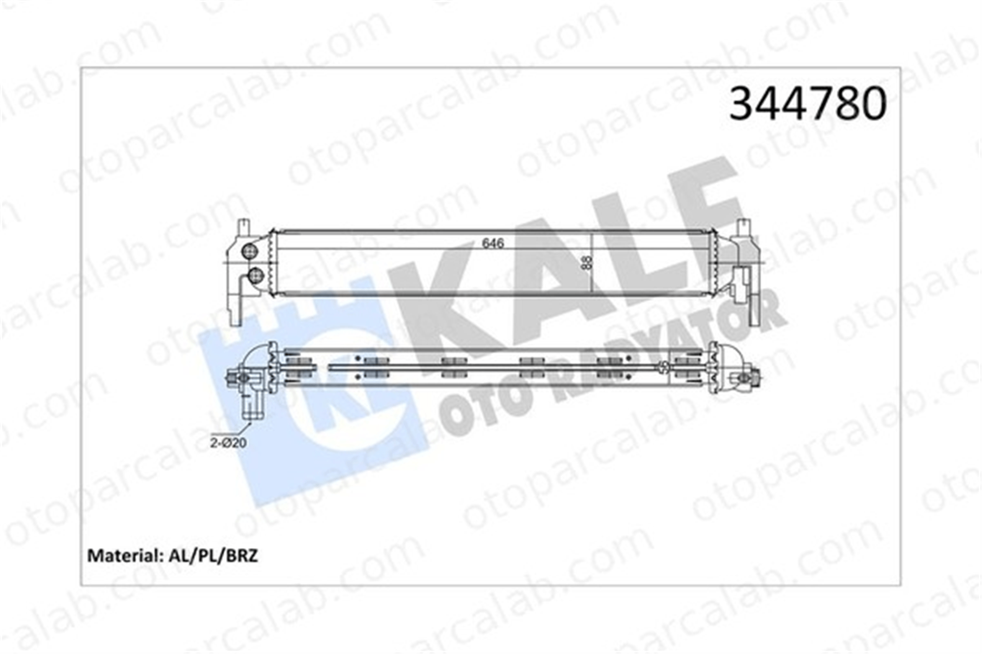 KALE 344780 Turbo Radyatörü SKODA RAPID VW POLO V 6R0145805E 6R0145805H