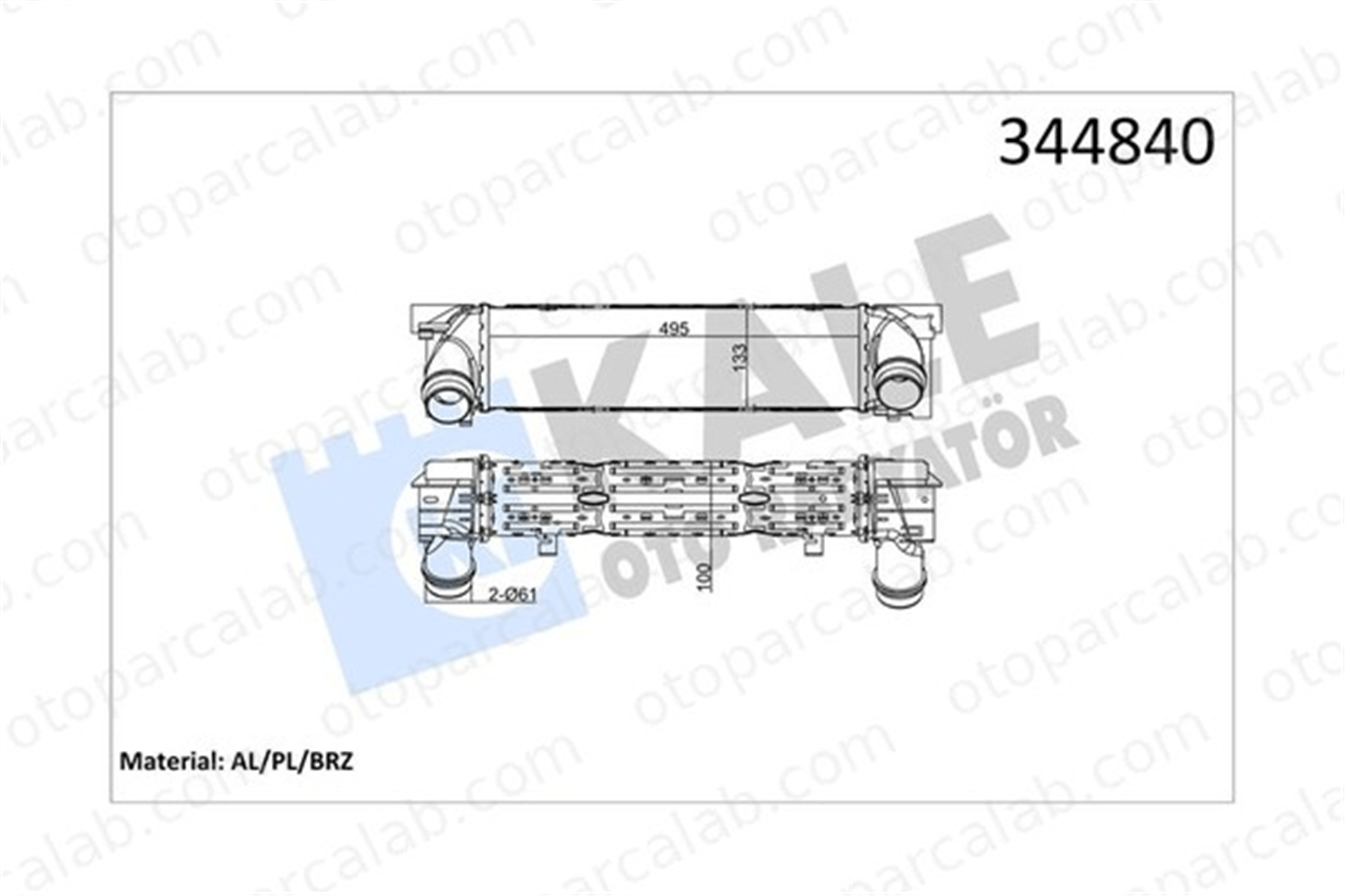 KALE 344840 Turbo Radyatörü BMW 1 3 17517600532 17517600531