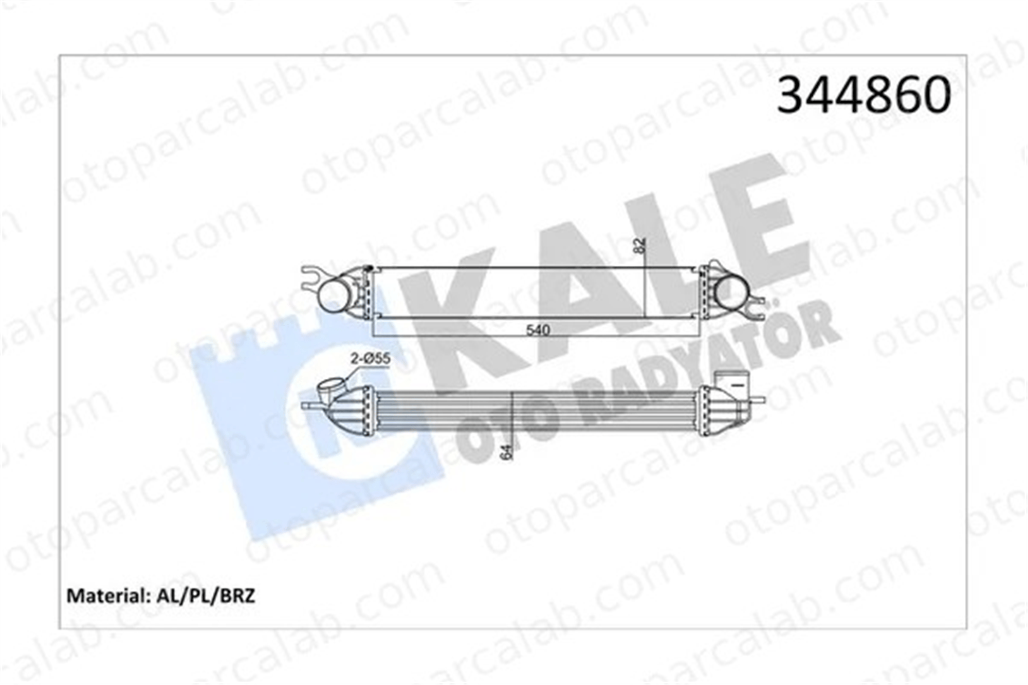 KALE 344860 Turbo Radyatörü MINI MINI MINI COUNTRYMAN 17512751277 2751277