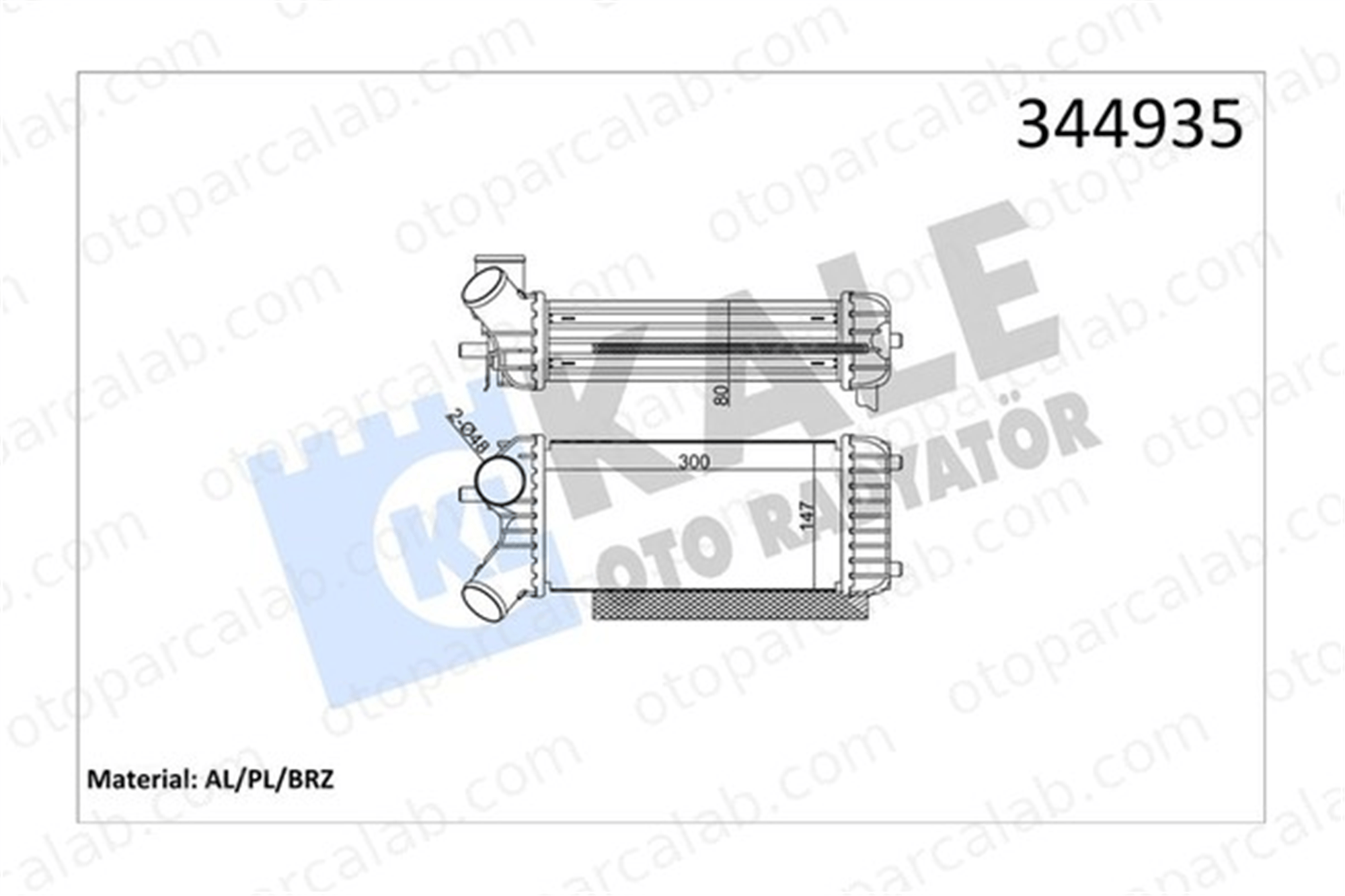 KALE 344935 Turbo Radyatörü FORD C-MAX II GRAND C-MAX 8V619L440CE 1755305