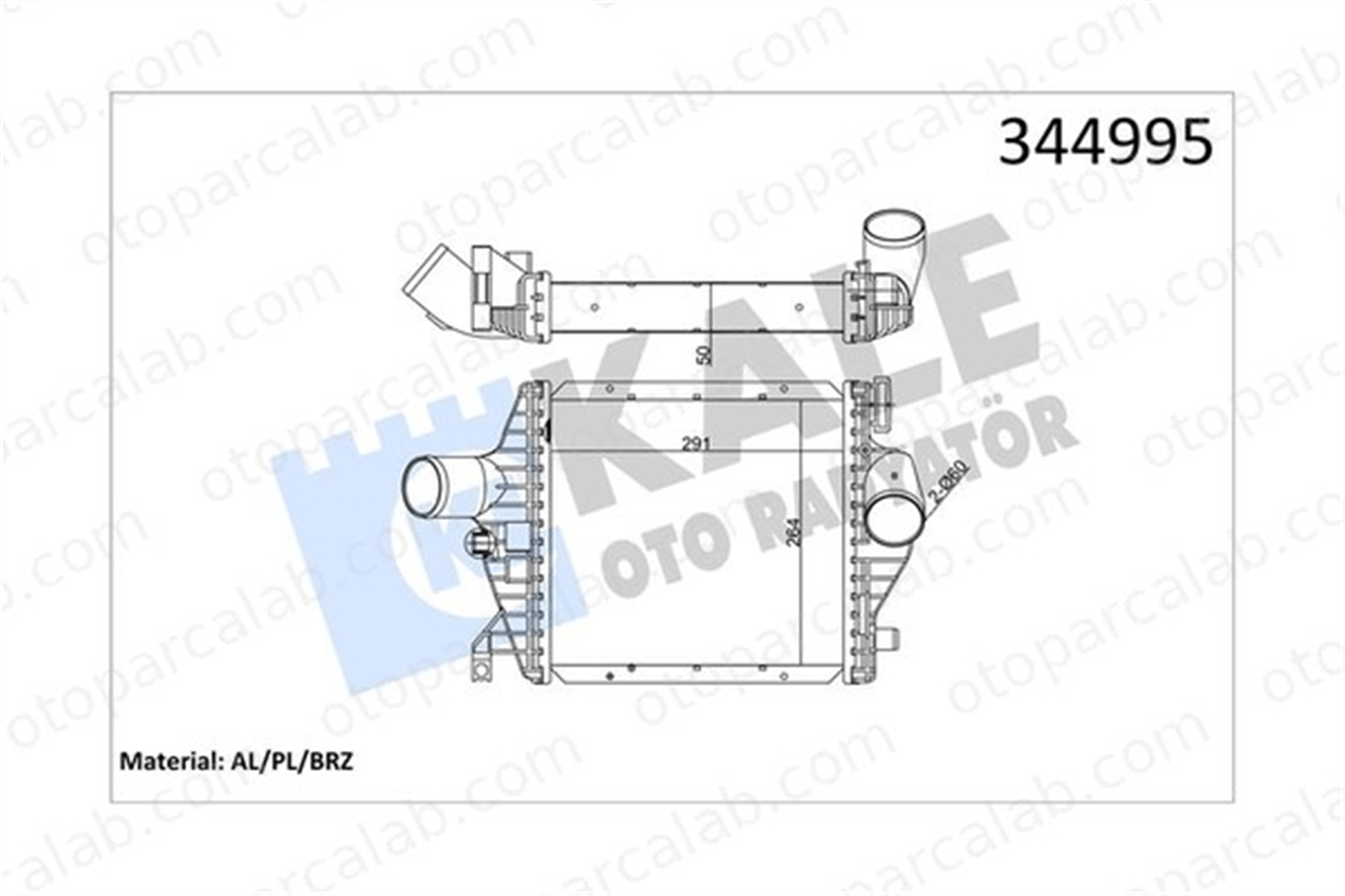 KALE 344995 Turbo Radyatörü MERCEDES-BENZ V-SERISI VITO Minibüs/Otobüs A6385012901 6385012901