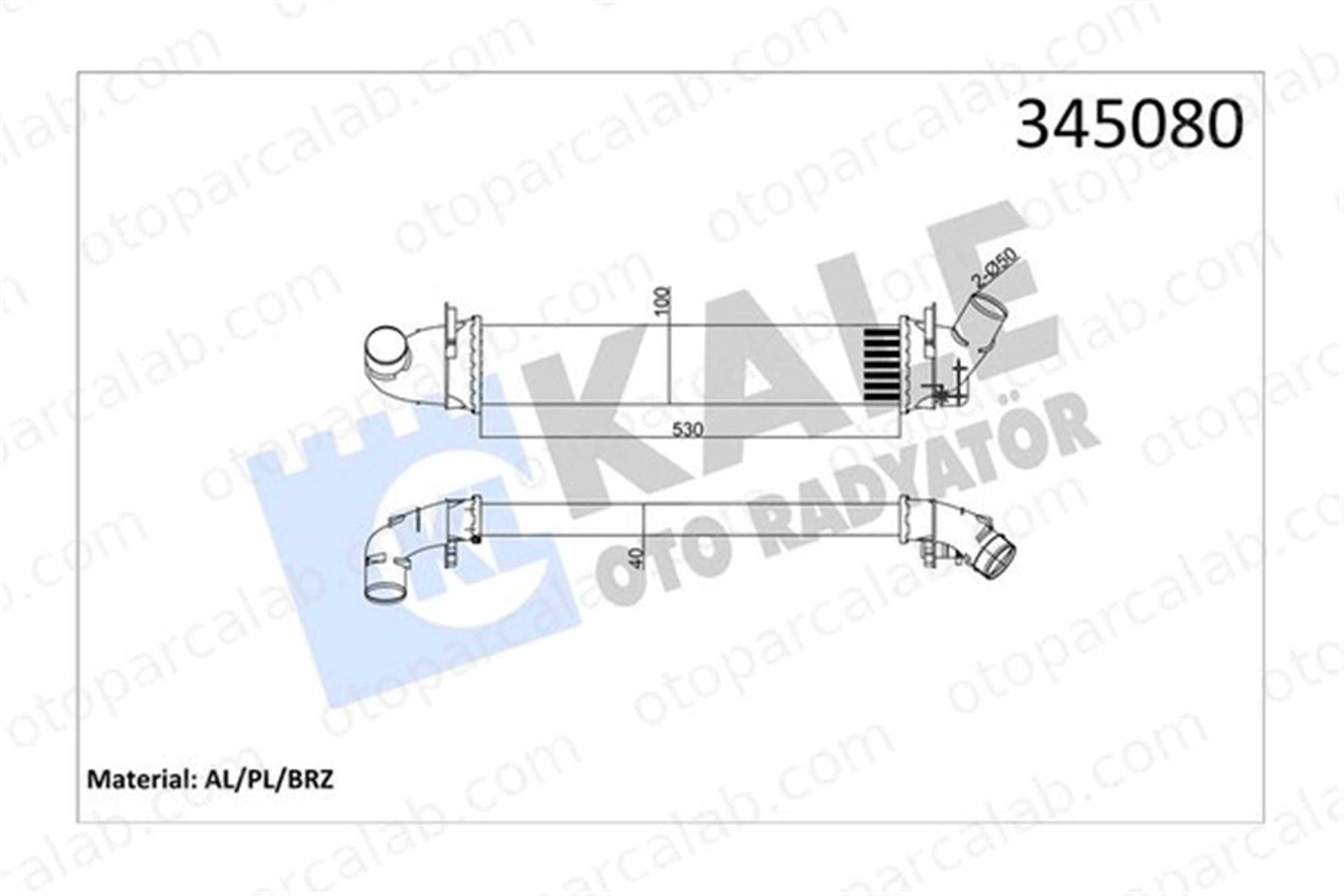 KALE 345080 Turbo Radyatörü DACIA LOGAN RENAULT LOGAN I 6001548727
