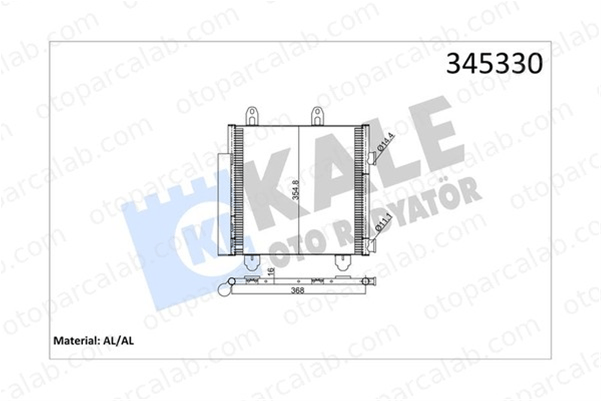 KALE 345330 Klima Radyatörü CITROËN C1 II PEUGEOT 108 88450YV020 B000995480