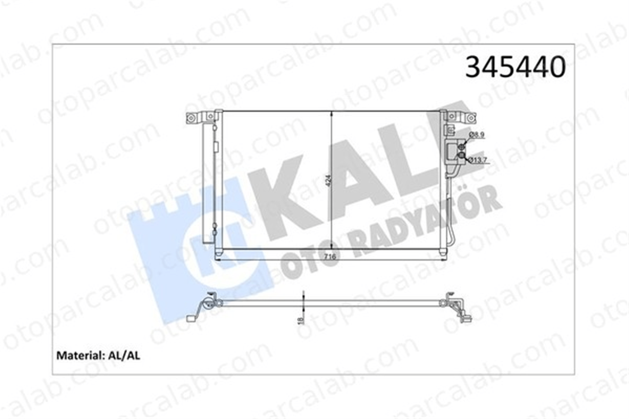 KALE 345440 Klima Radyatörü HYUNDAI SANTA FÉ II SANTA FÉ II Kasa/SUV 976062B100 976062B100AS