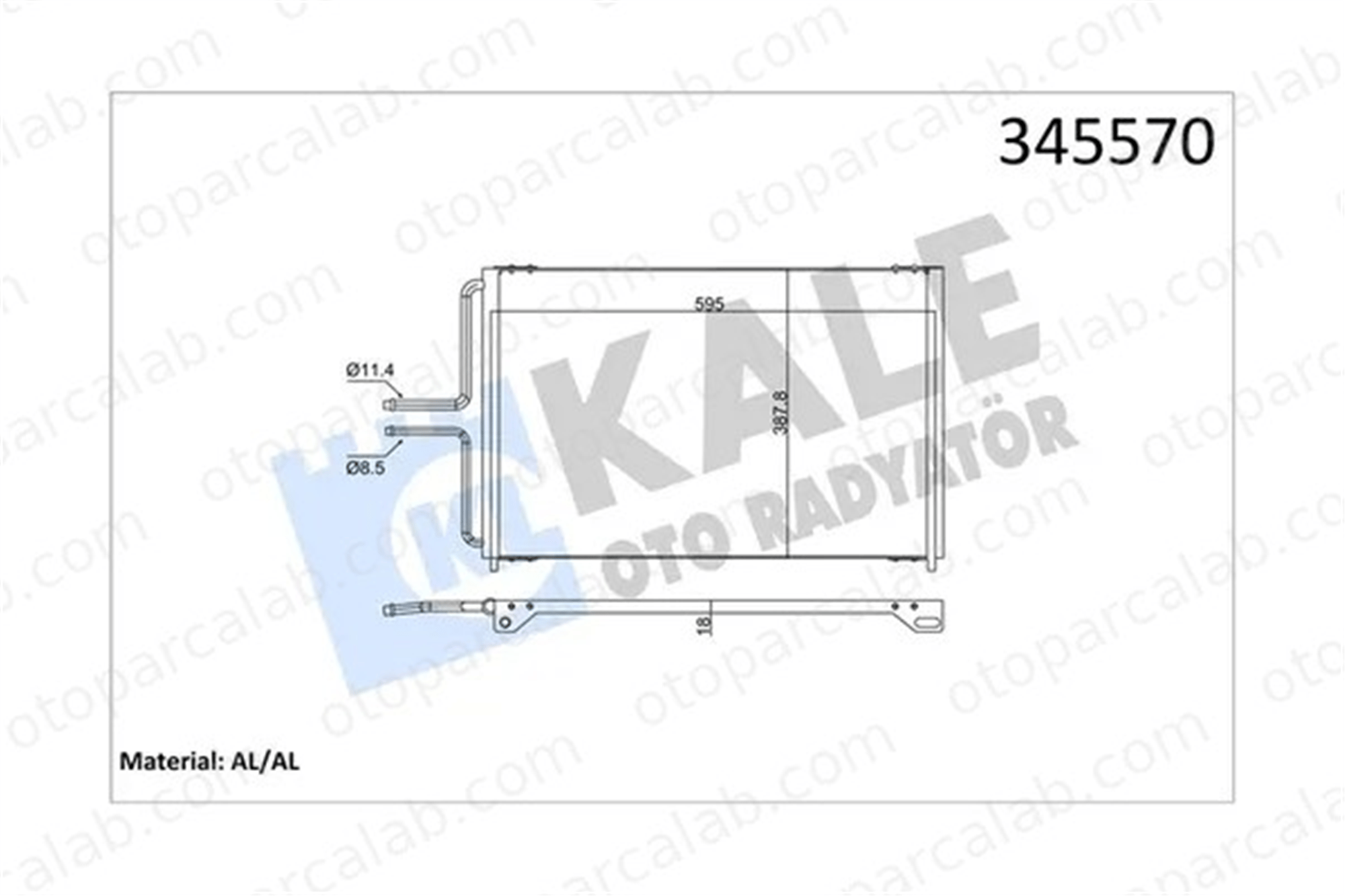 KALE 345570 Klima Radyatörü RENAULT ESPACE III AVANTIME 6025307276 7700876215