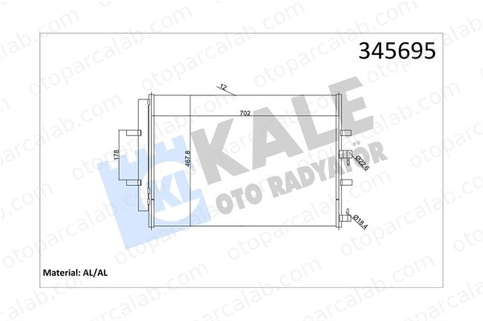 KALE 345695 Klima Radyatörü FORD TRANSIT V363 Panelvan/Van TRANSIT V363 Platform şasi 1778169 BK2119710AB